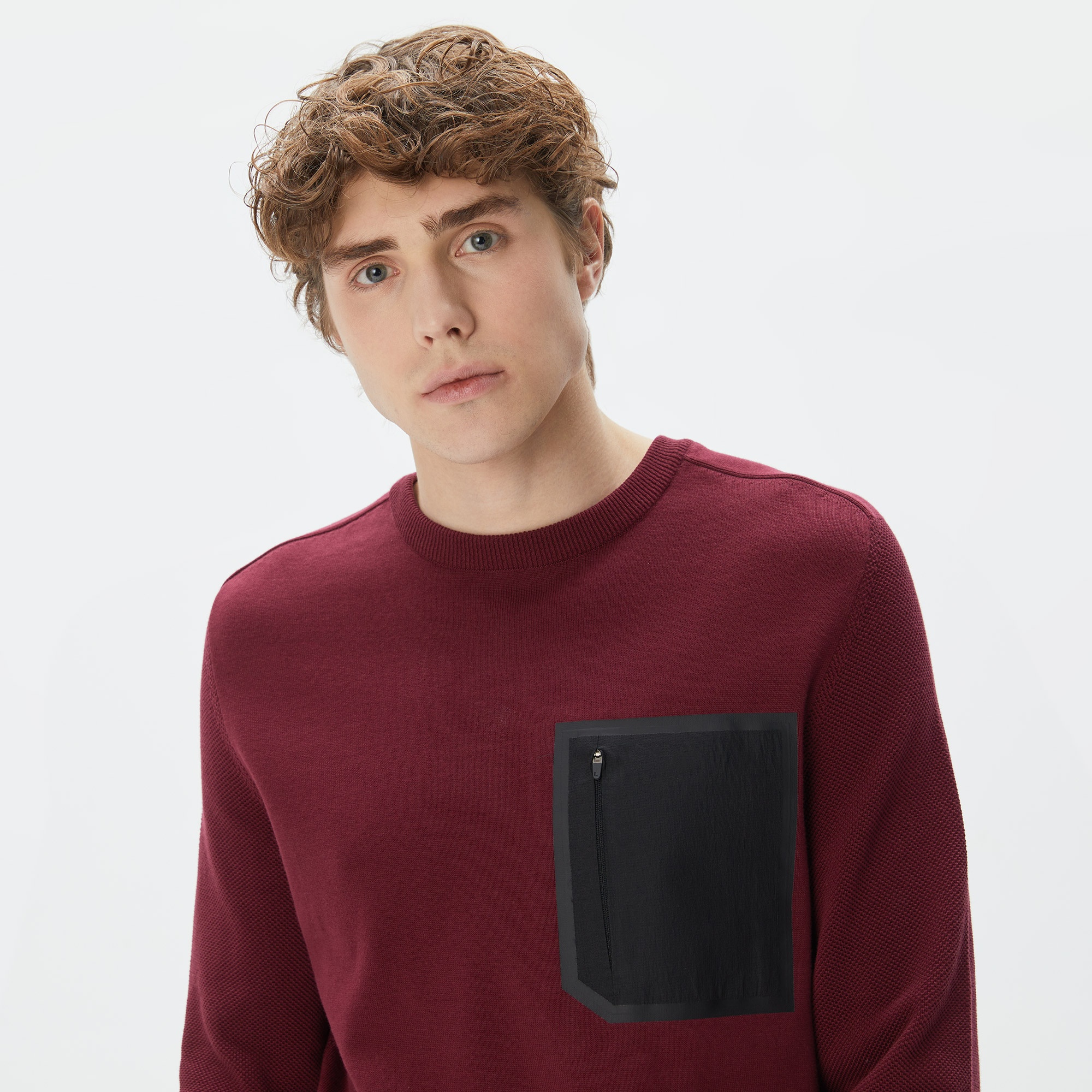 Lacoste Erkek Regular Fit Bisiklet Yaka Bordo Triko