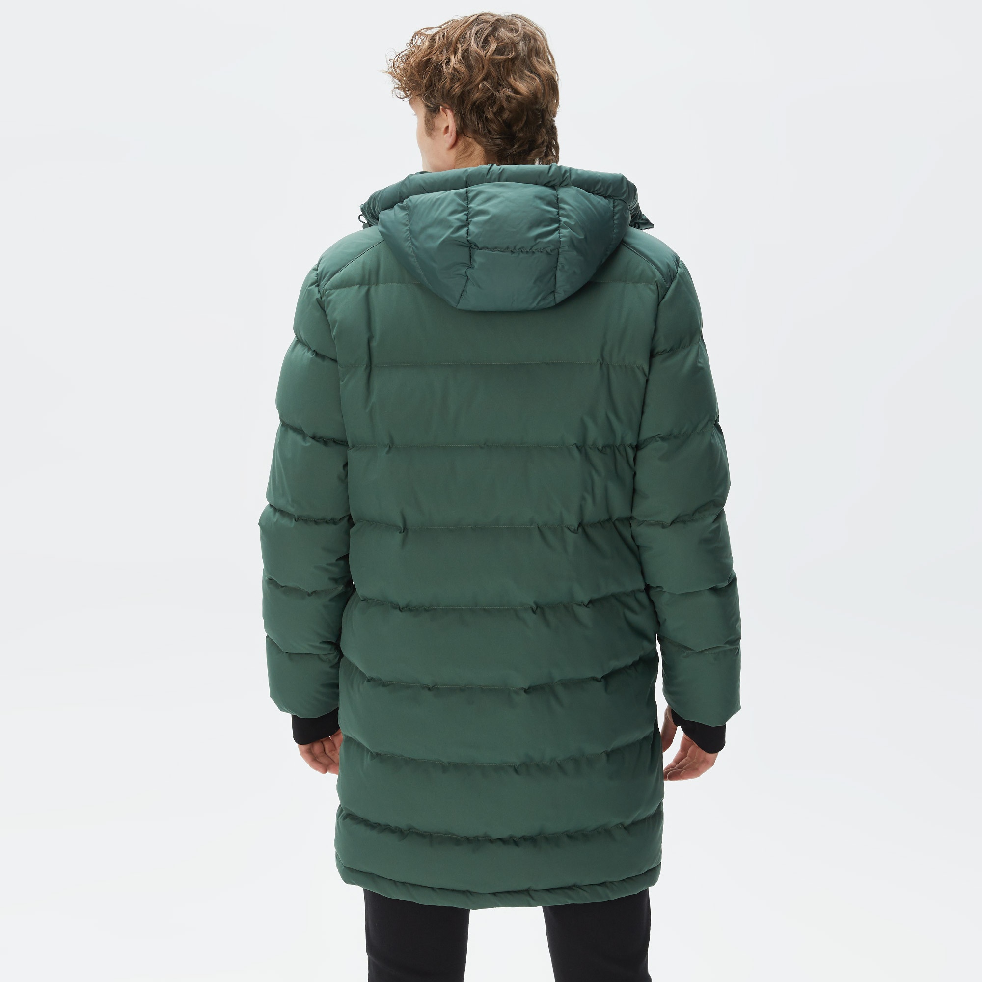 Lacoste Erkek Kapüşonlu Kapitone Haki Mont