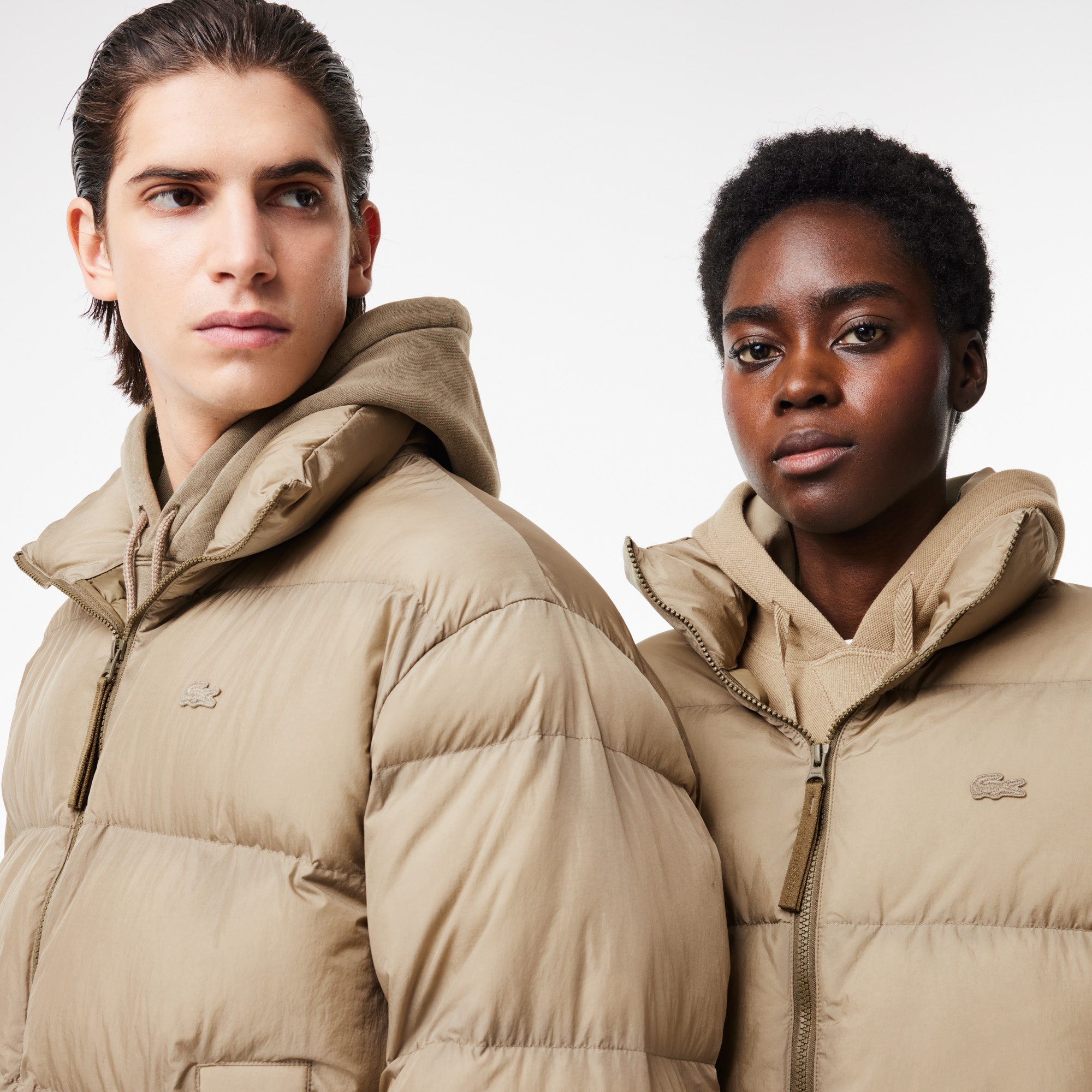 Lacoste Neo Heritage Unisex Dik Yaka Kapitone Bej Mont BH5641.IZD
