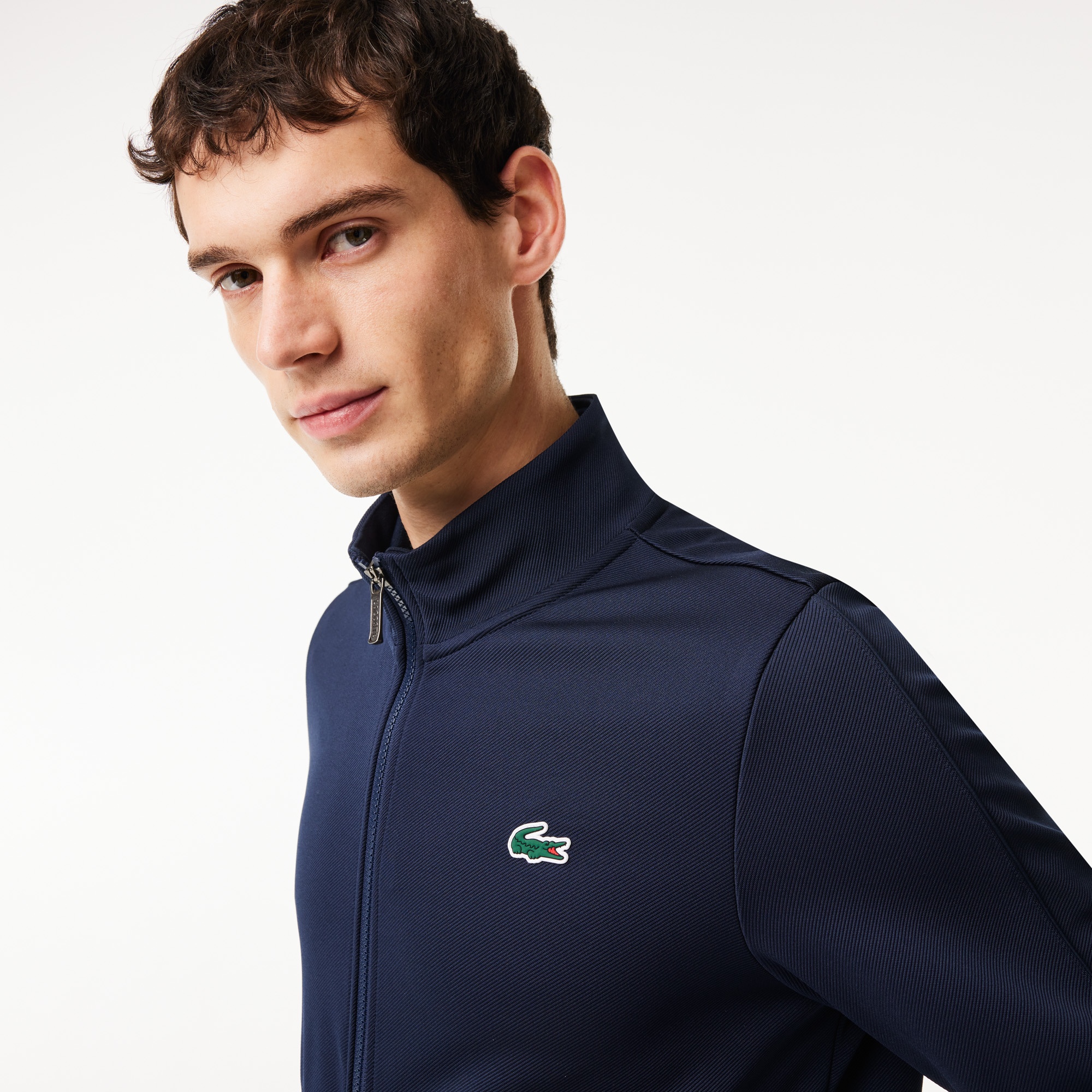 Lacoste SPORT Erkek Classic Fit Fermuarlı Lacivert Sweatshirt
