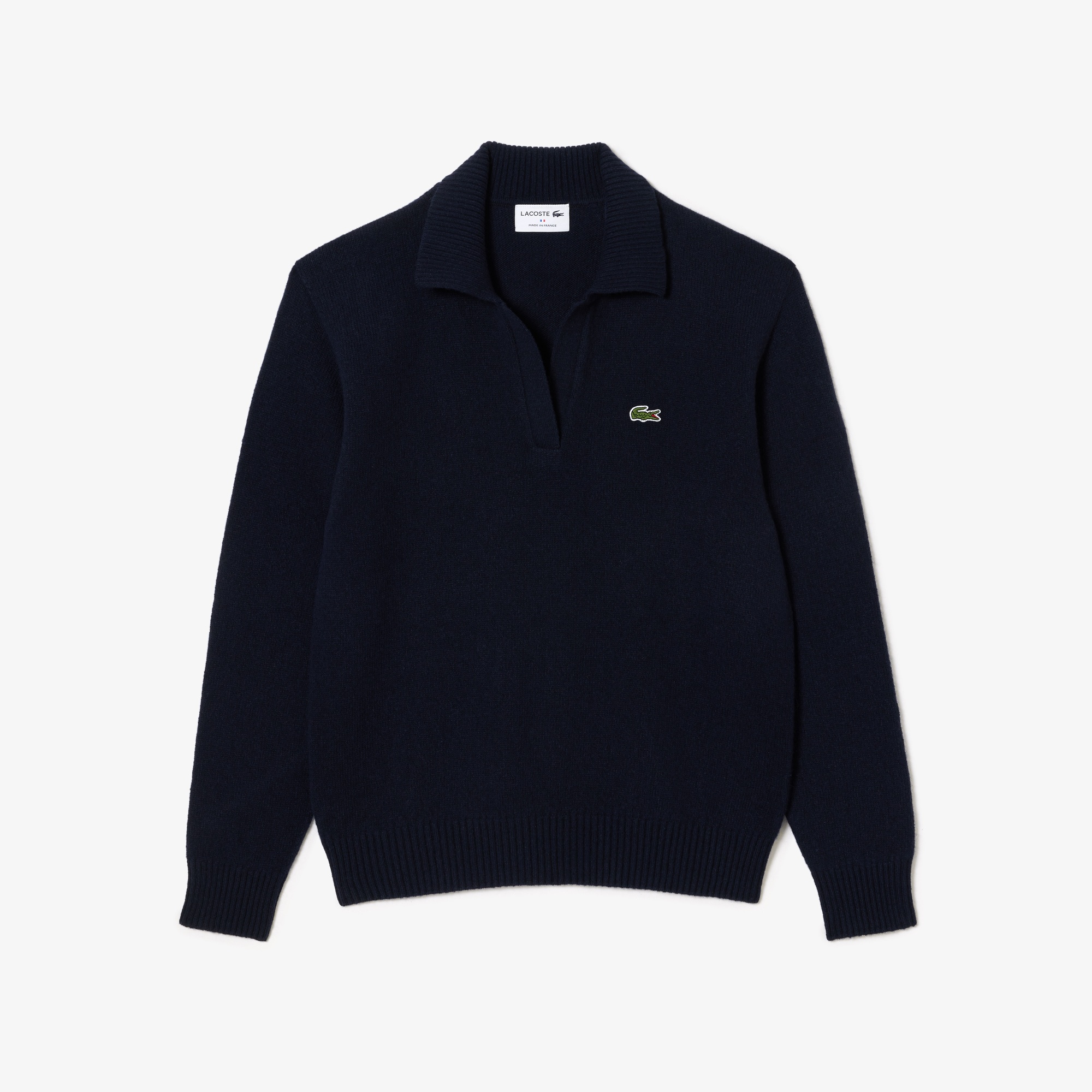 Lacoste Kaşmir Kadın Polo Yaka Kaşmir Lacivert Kazak