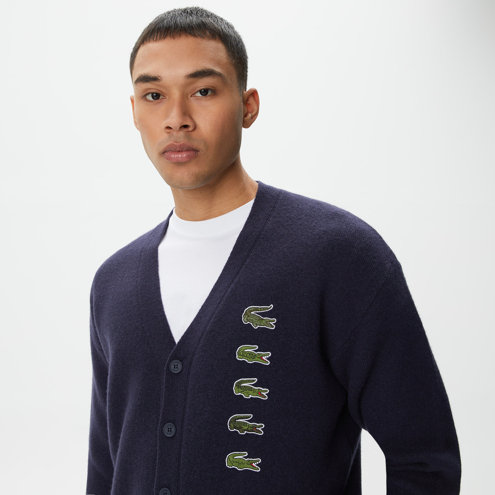 Lacoste Unisex Lacivert Yün Hırka