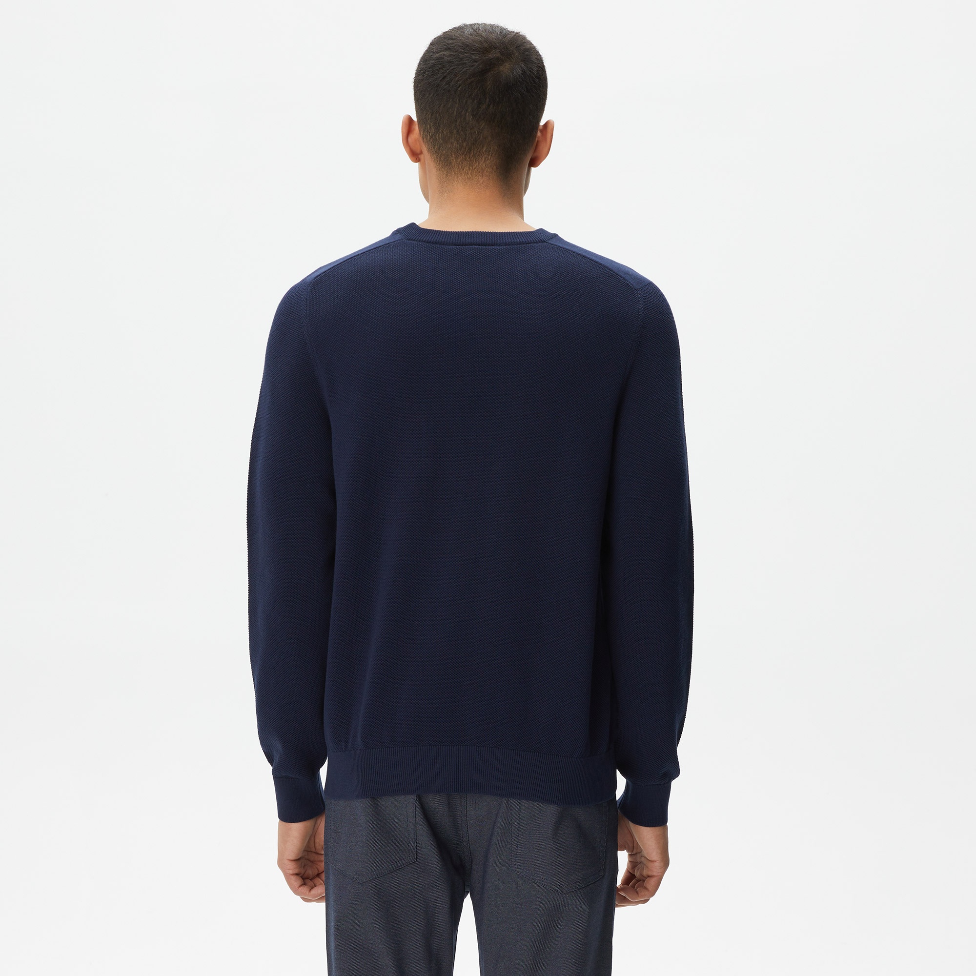 Lacoste Erkek Regular Fit Bisiklet Yaka Lacivert Triko