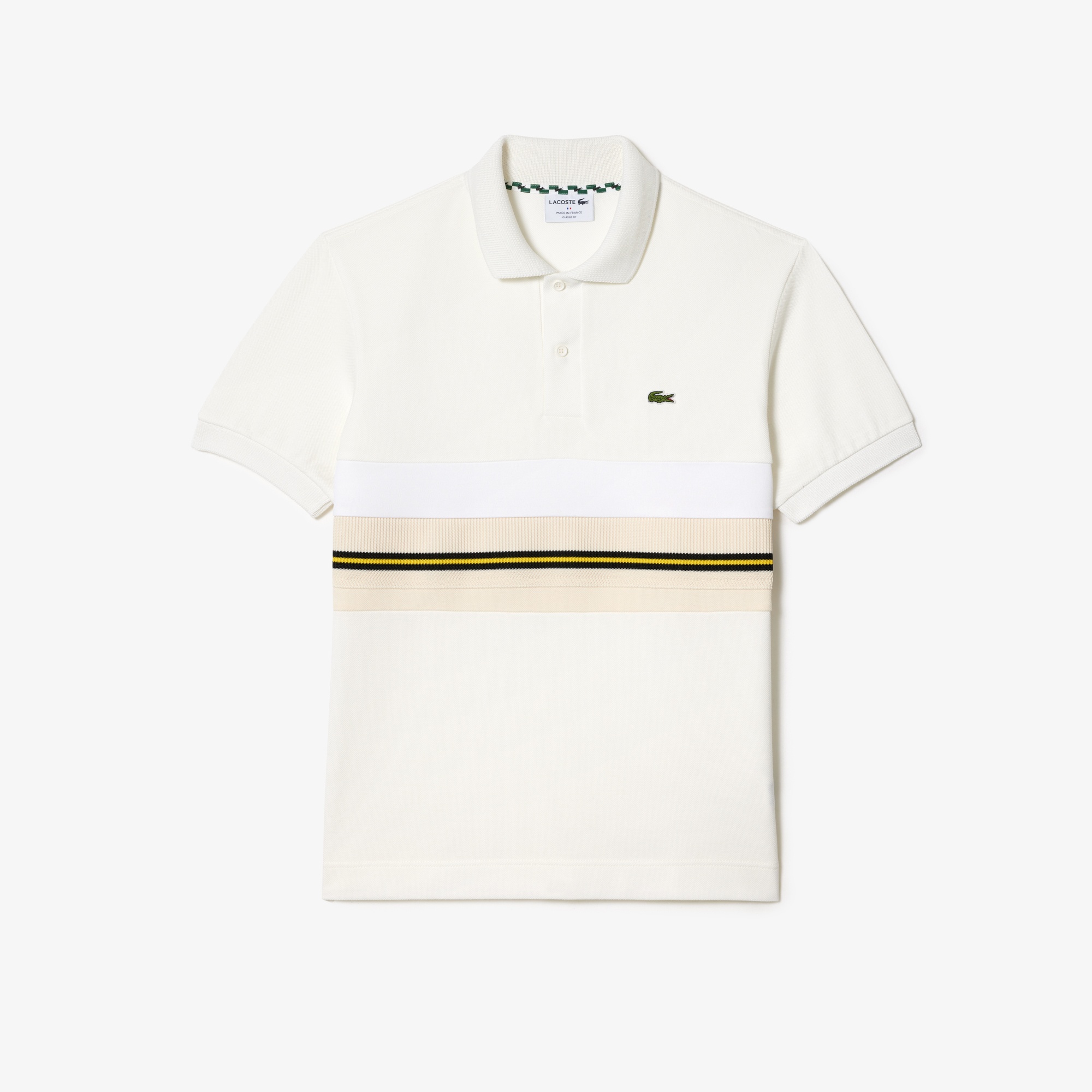 Lacoste Erkek Classic Fit Renk Bloklu Bej Polo