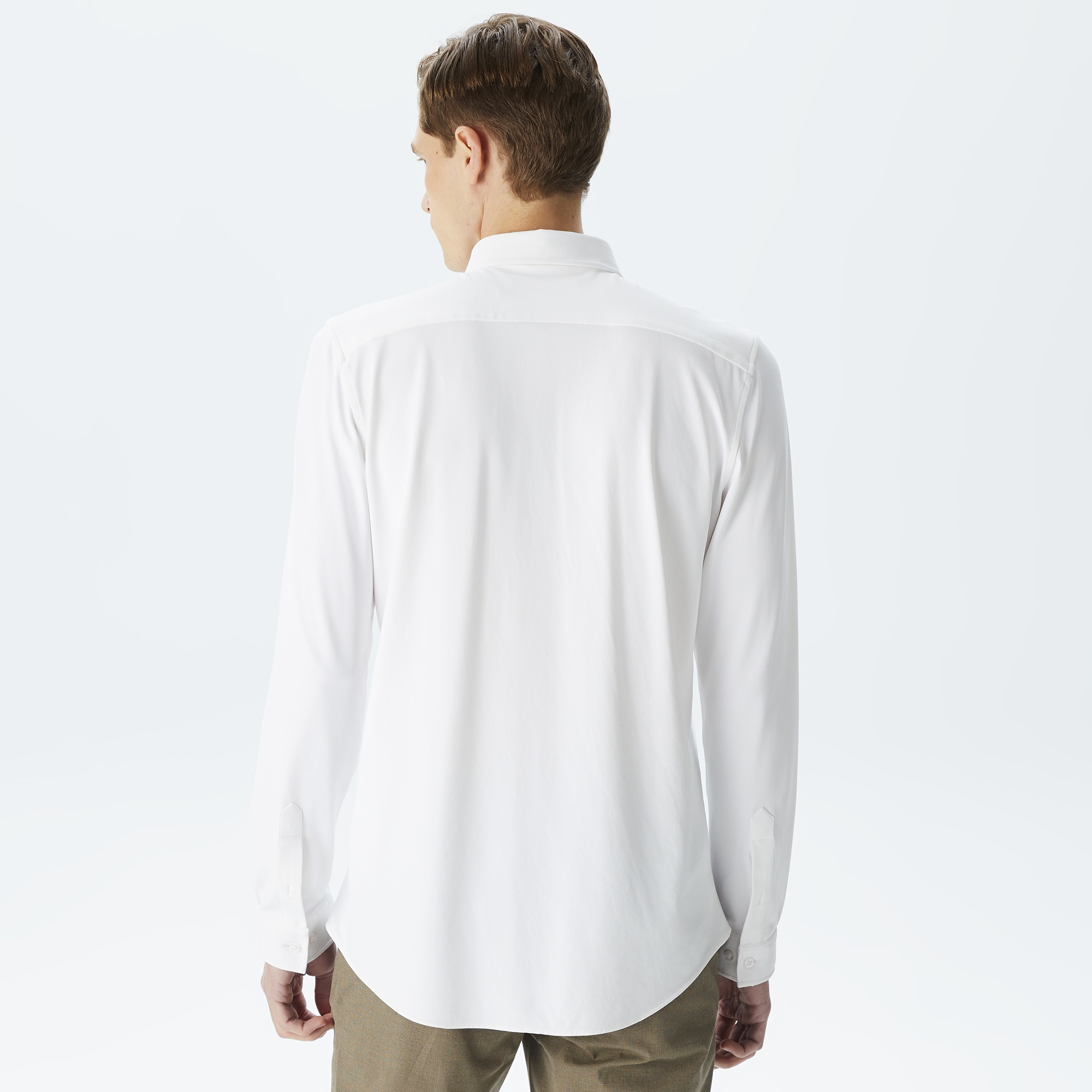 Lacoste Erkek Slim Fit Düğmeli Yaka Beyaz Gömlek