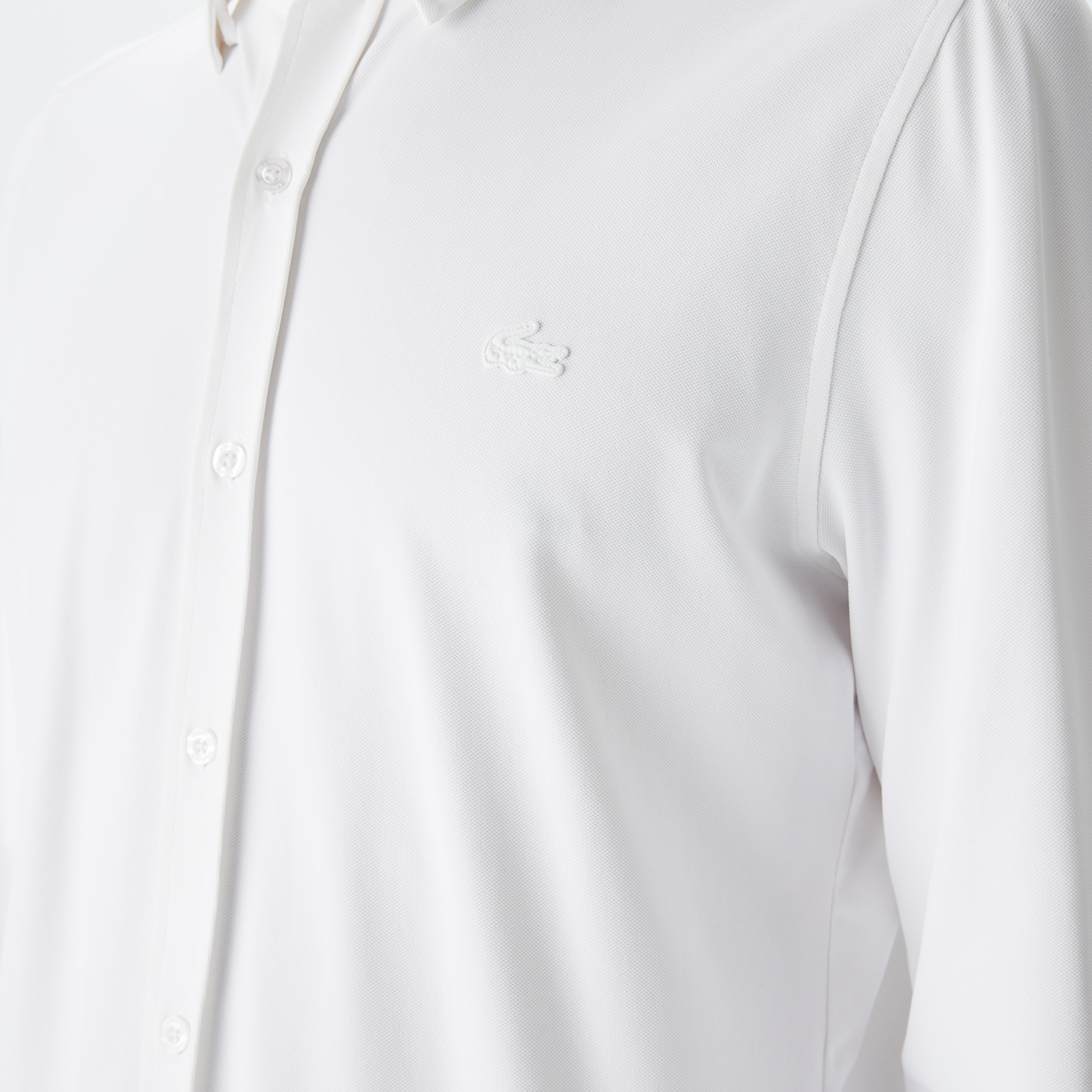 Lacoste Erkek Slim Fit Düğmeli Yaka Beyaz Gömlek