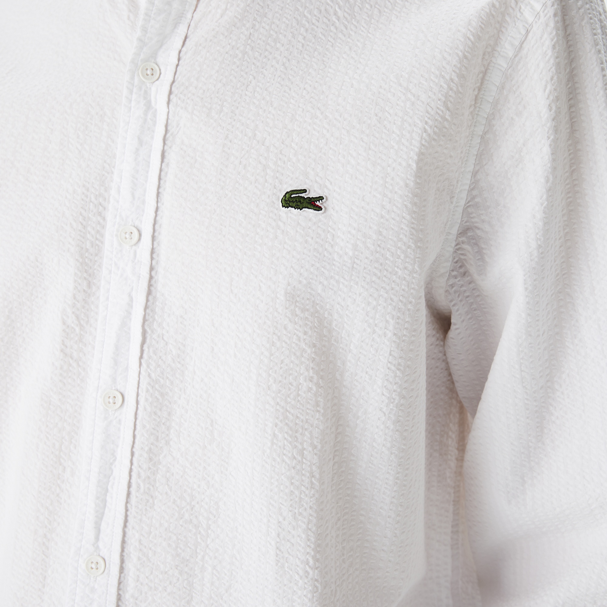 Lacoste Erkek Regular Fit Organik Pamuk Beyaz Gömlek