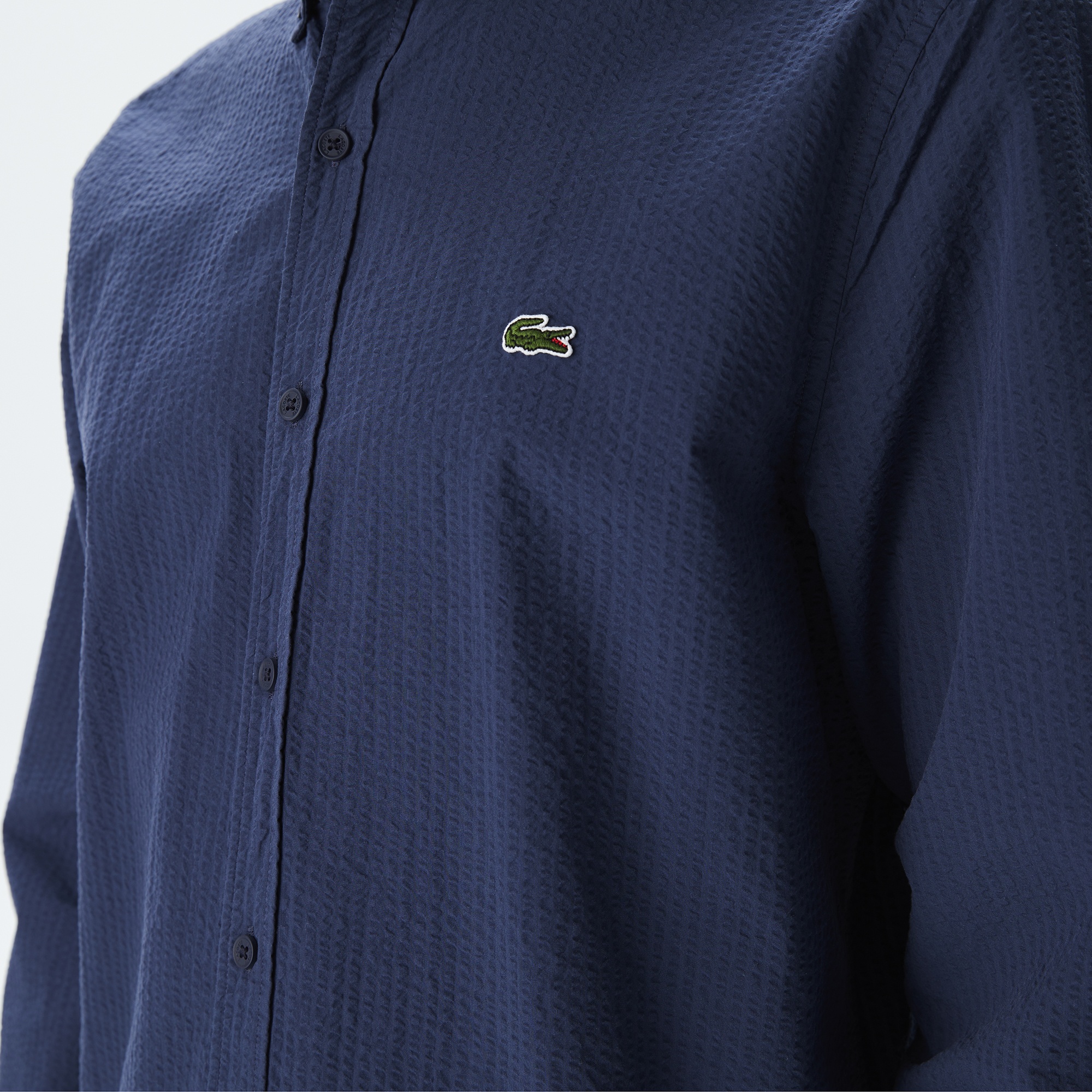 Lacoste Erkek Regular Fit Organik Pamuk Lacivert Gömlek