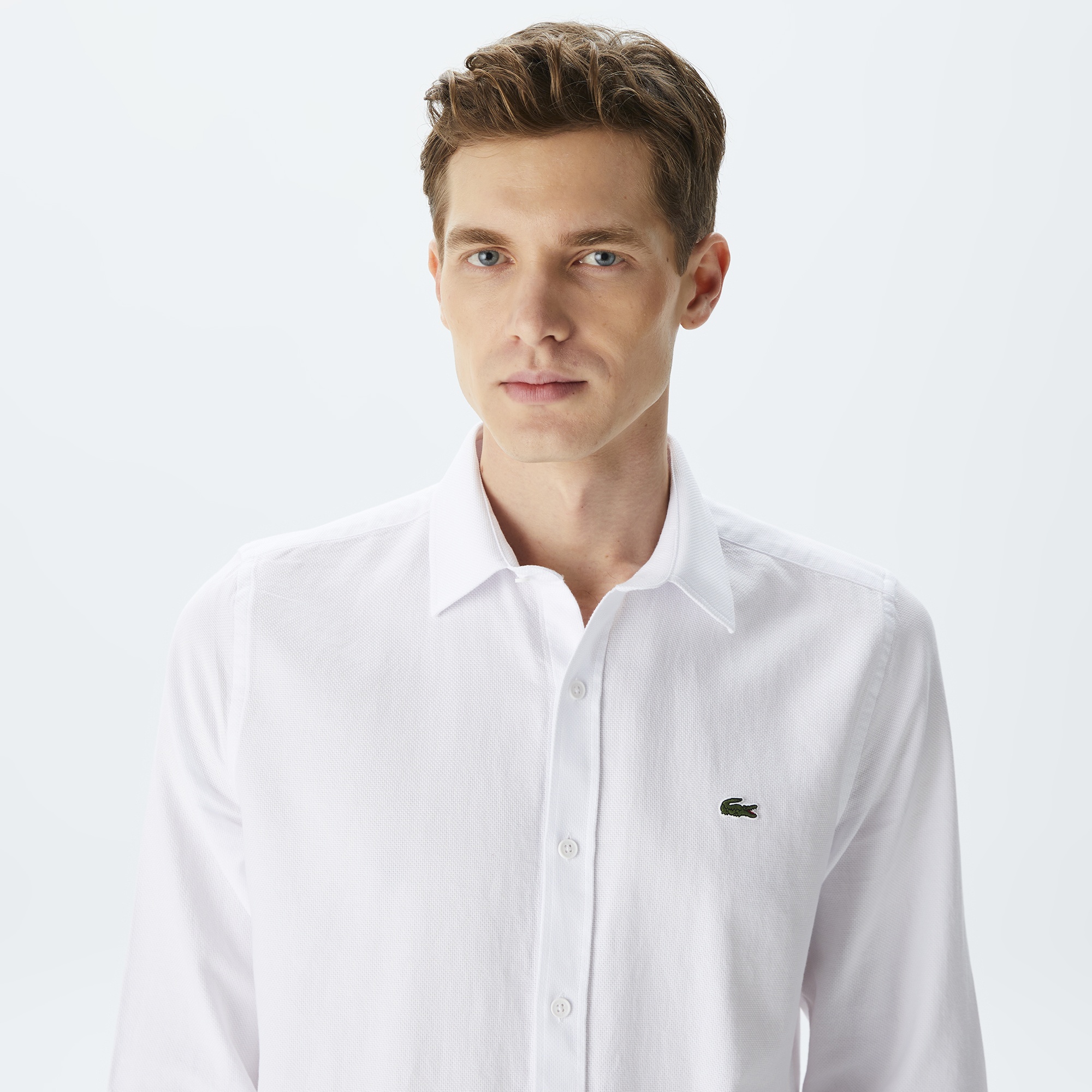 Lacoste Erkek Slim Fit Beyaz Gömlek