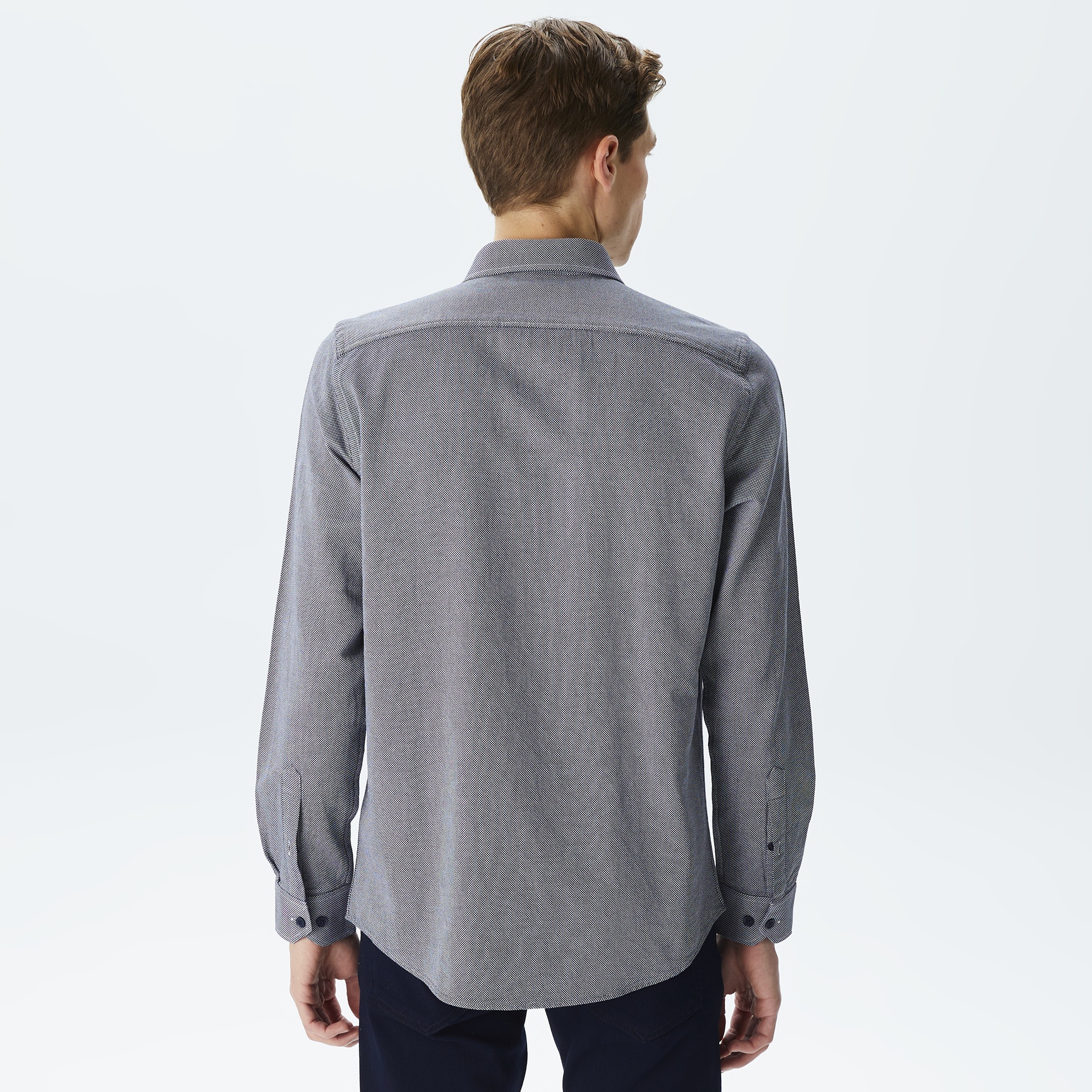 Lacoste Erkek Slim Fit Gri Gömlek