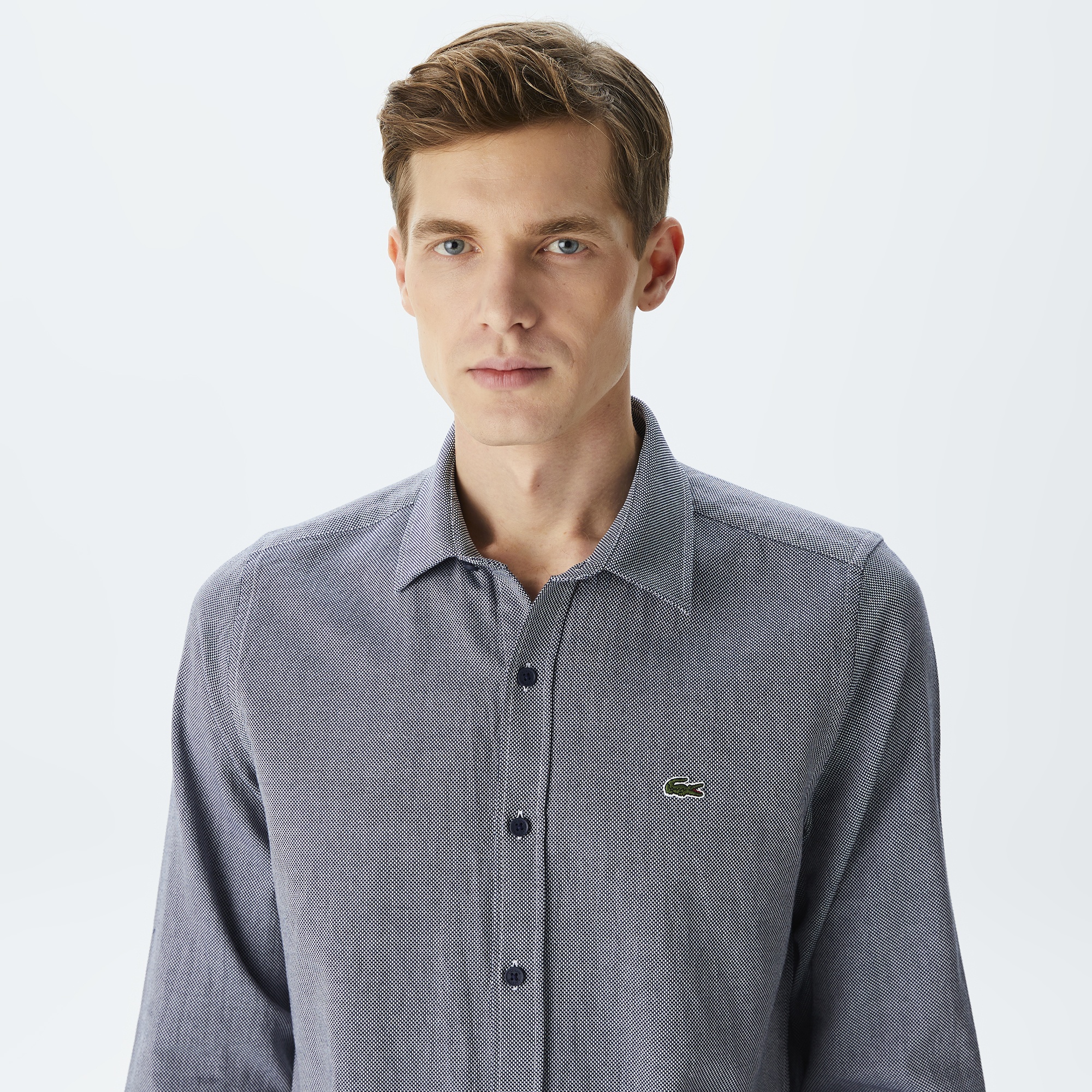 Lacoste Erkek Slim Fit Gri Gömlek