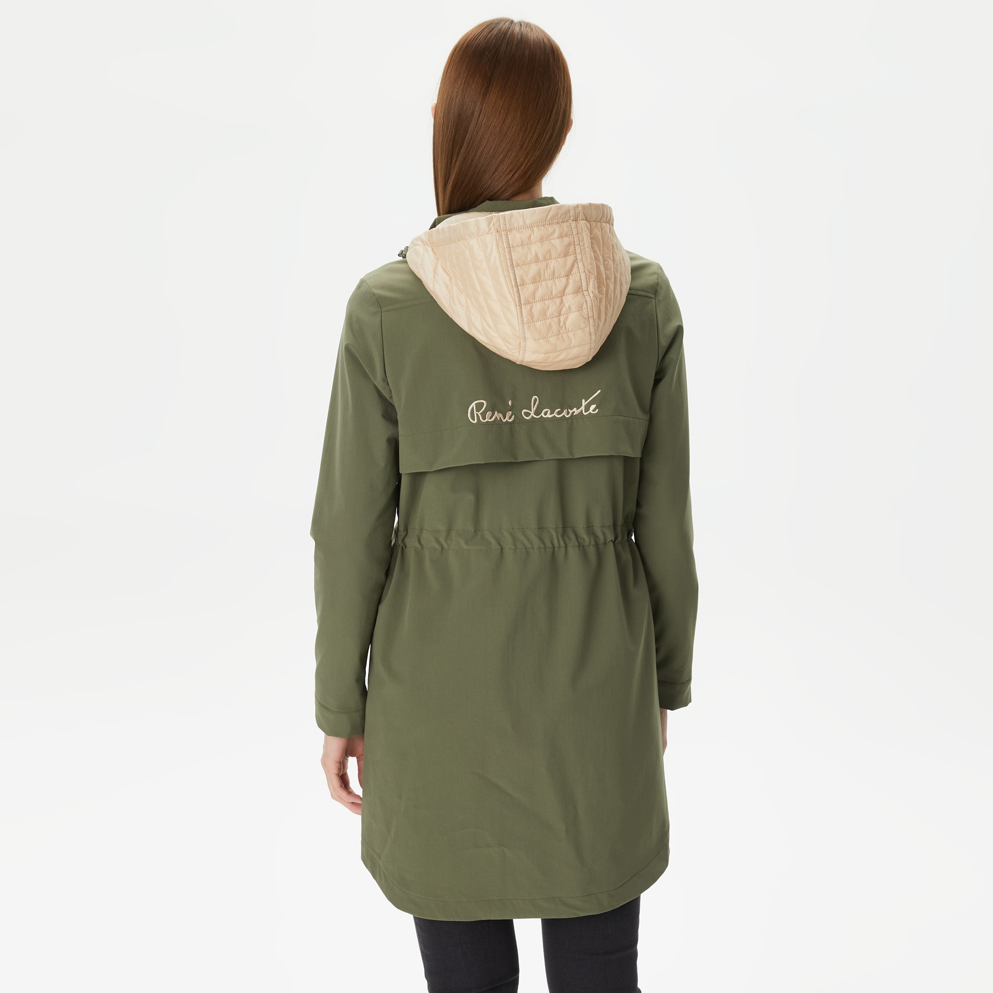 Lacoste Kadın Kapüşonlu Haki Mont