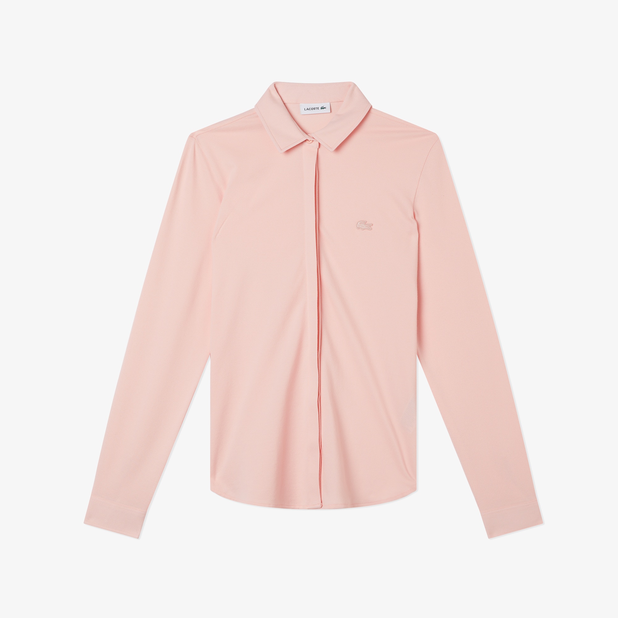 Lacoste Kadın Slim Fit Organik Pamuk Pembe Gömlek