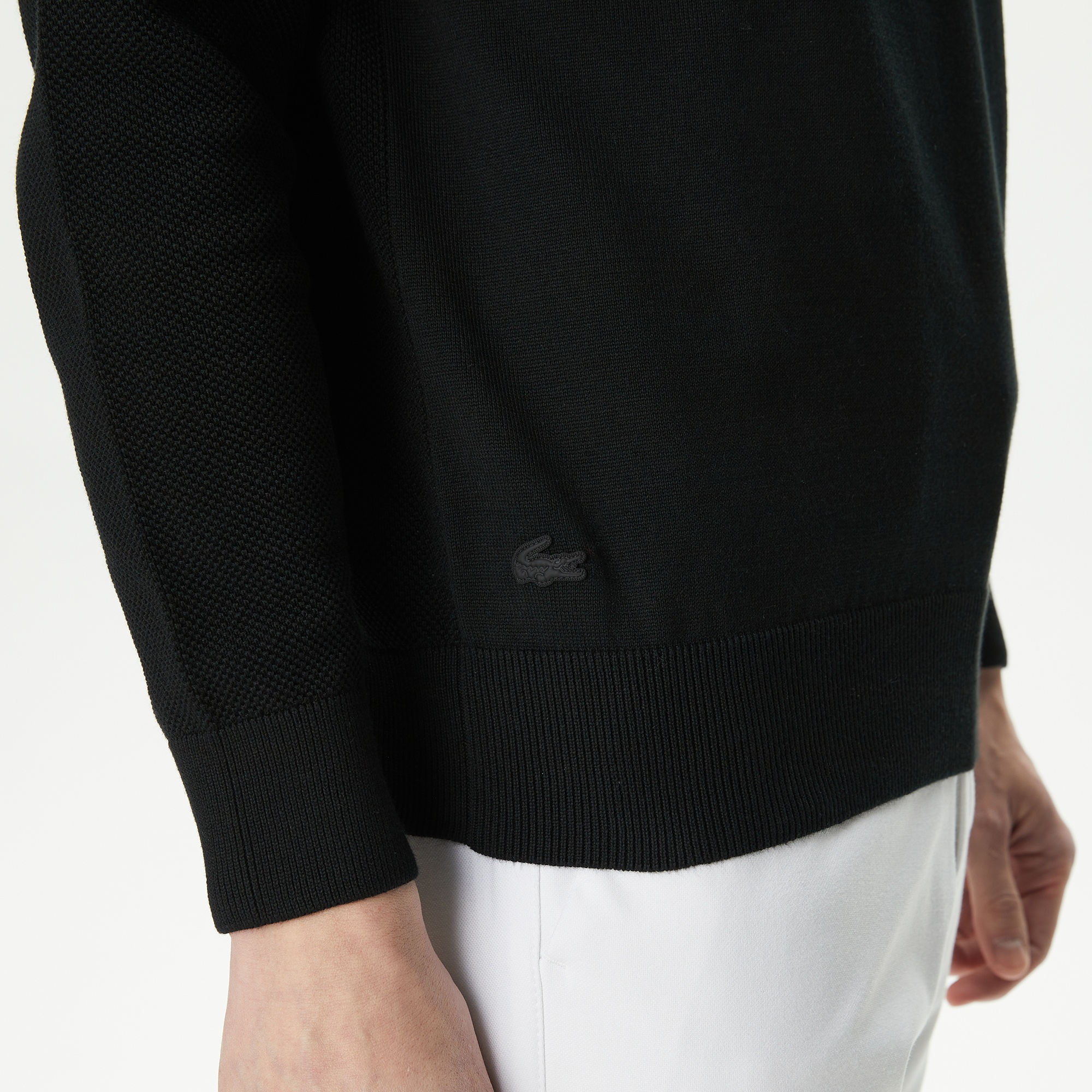 Lacoste Erkek Regular Fit Bisiklet Yaka Siyah Triko