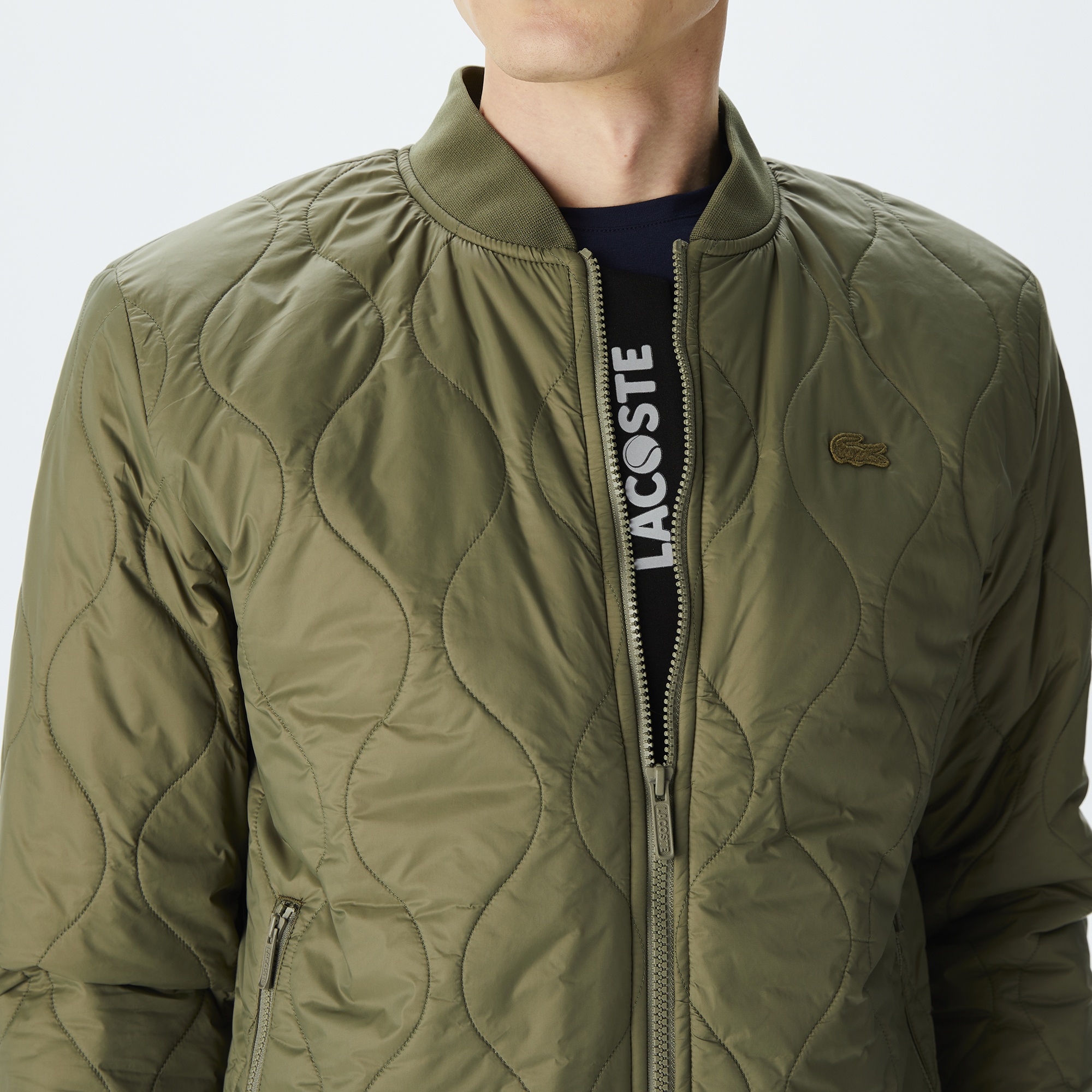 Lacoste Erkek Dik Yaka Kapitone Haki Mont