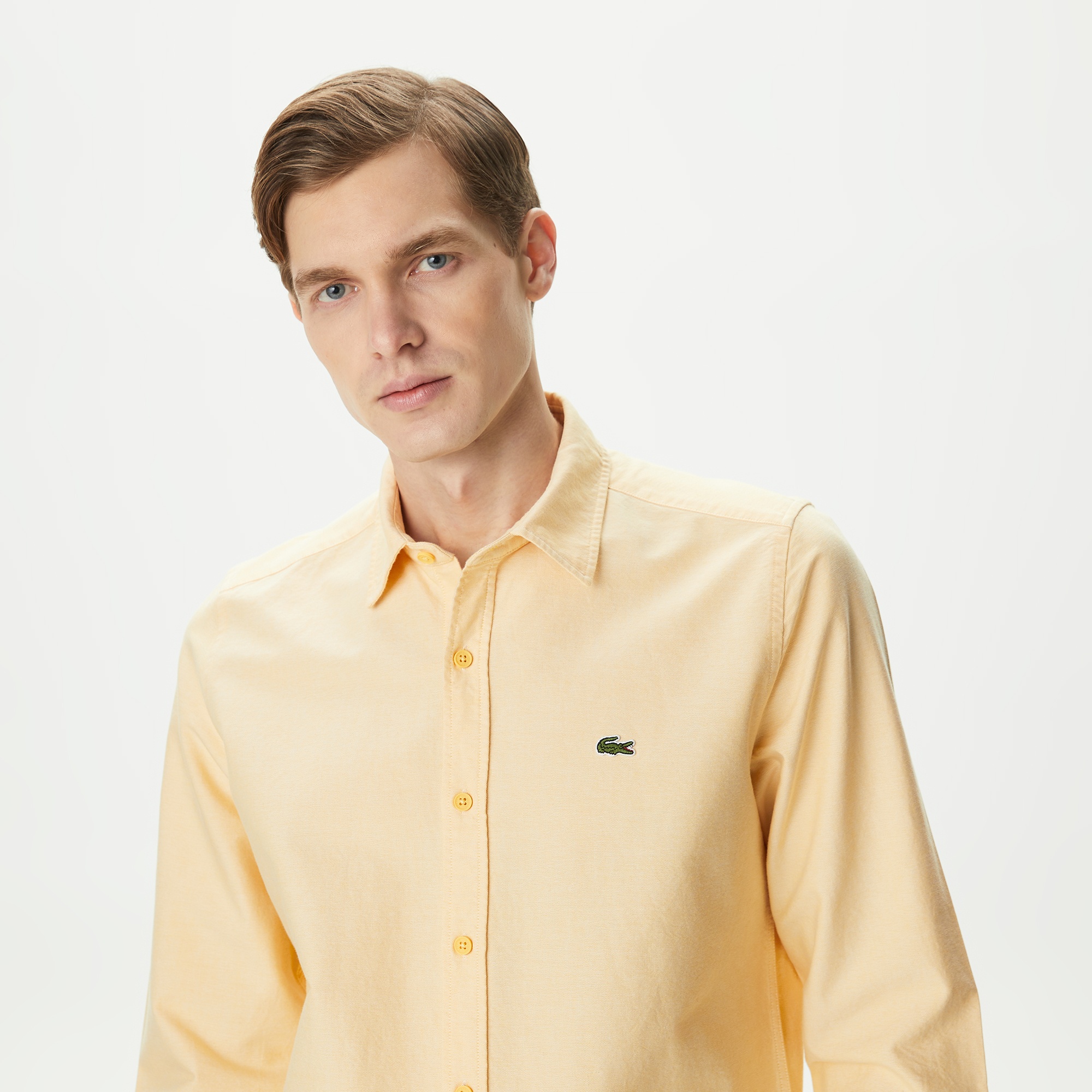 Lacoste Erkek Slim Fit Sarı Gömlek