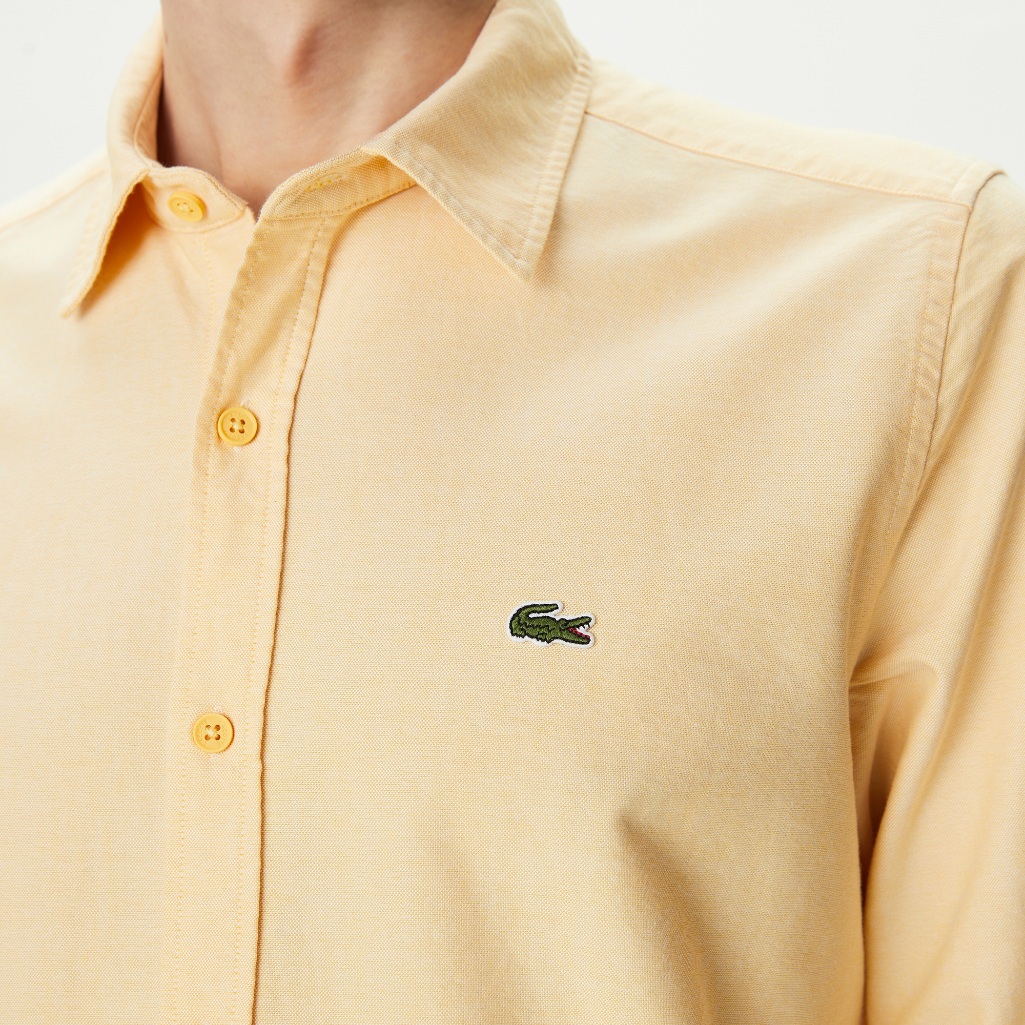 Lacoste Erkek Slim Fit Sarı Gömlek