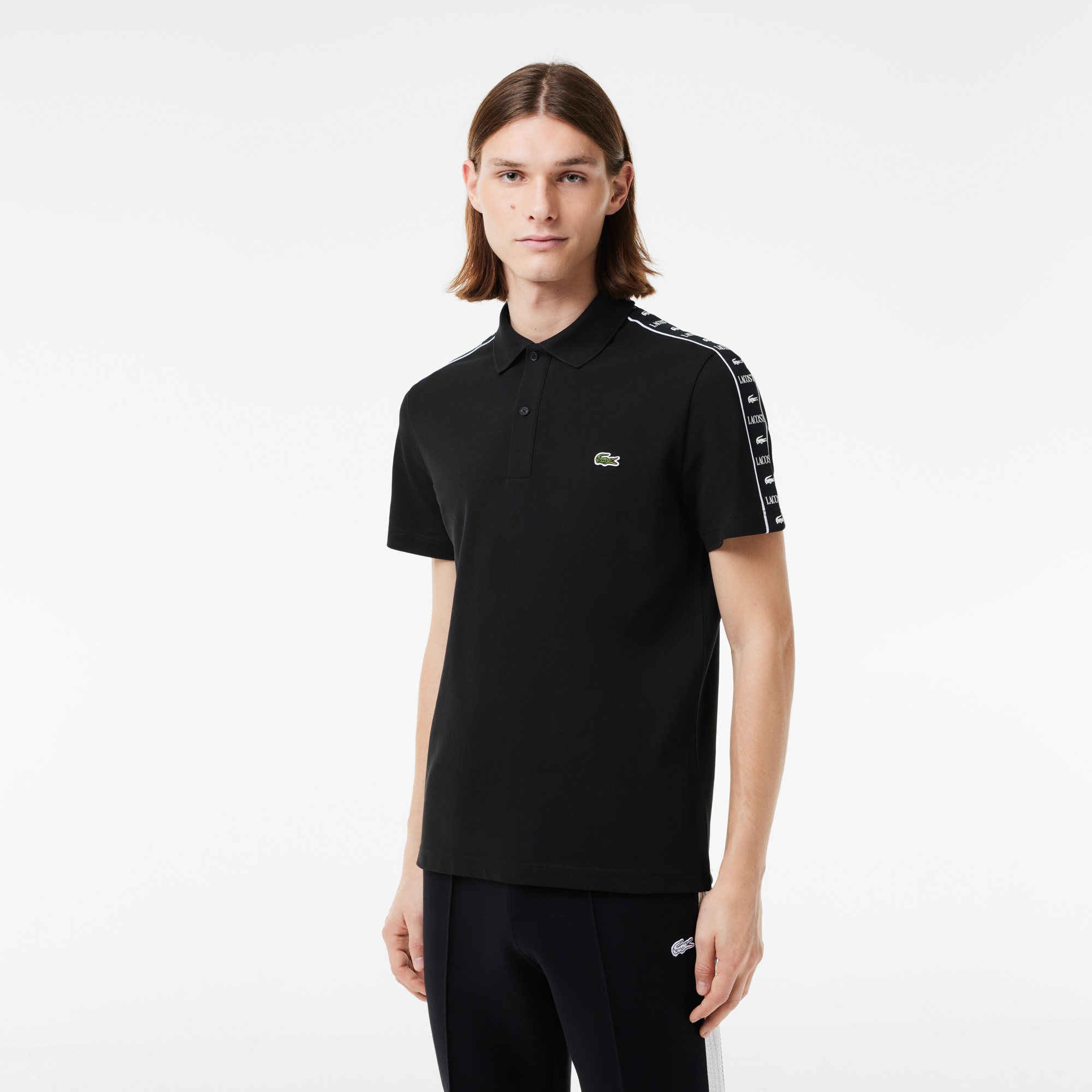 Lacoste Erkek Regular Fit Baskılı Siyah Polo