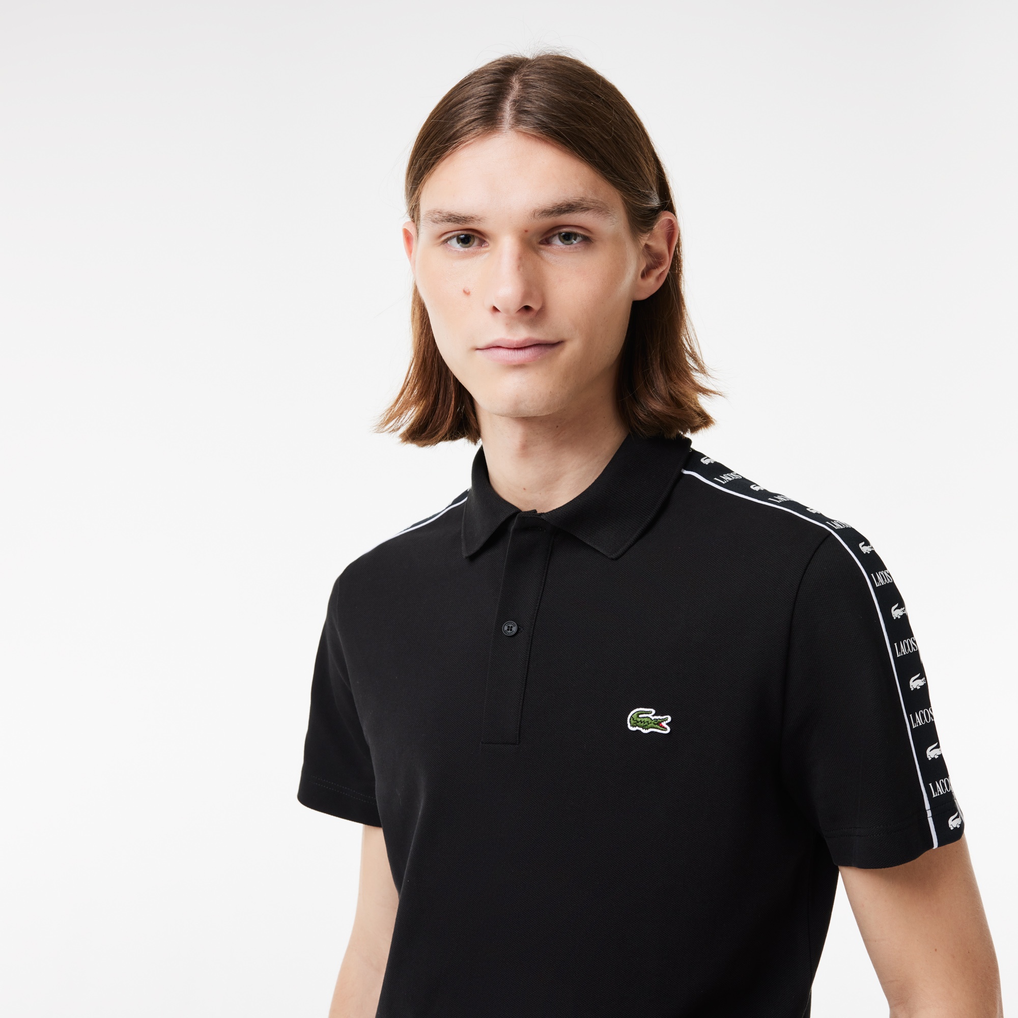 Lacoste Erkek Regular Fit Baskılı Siyah Polo