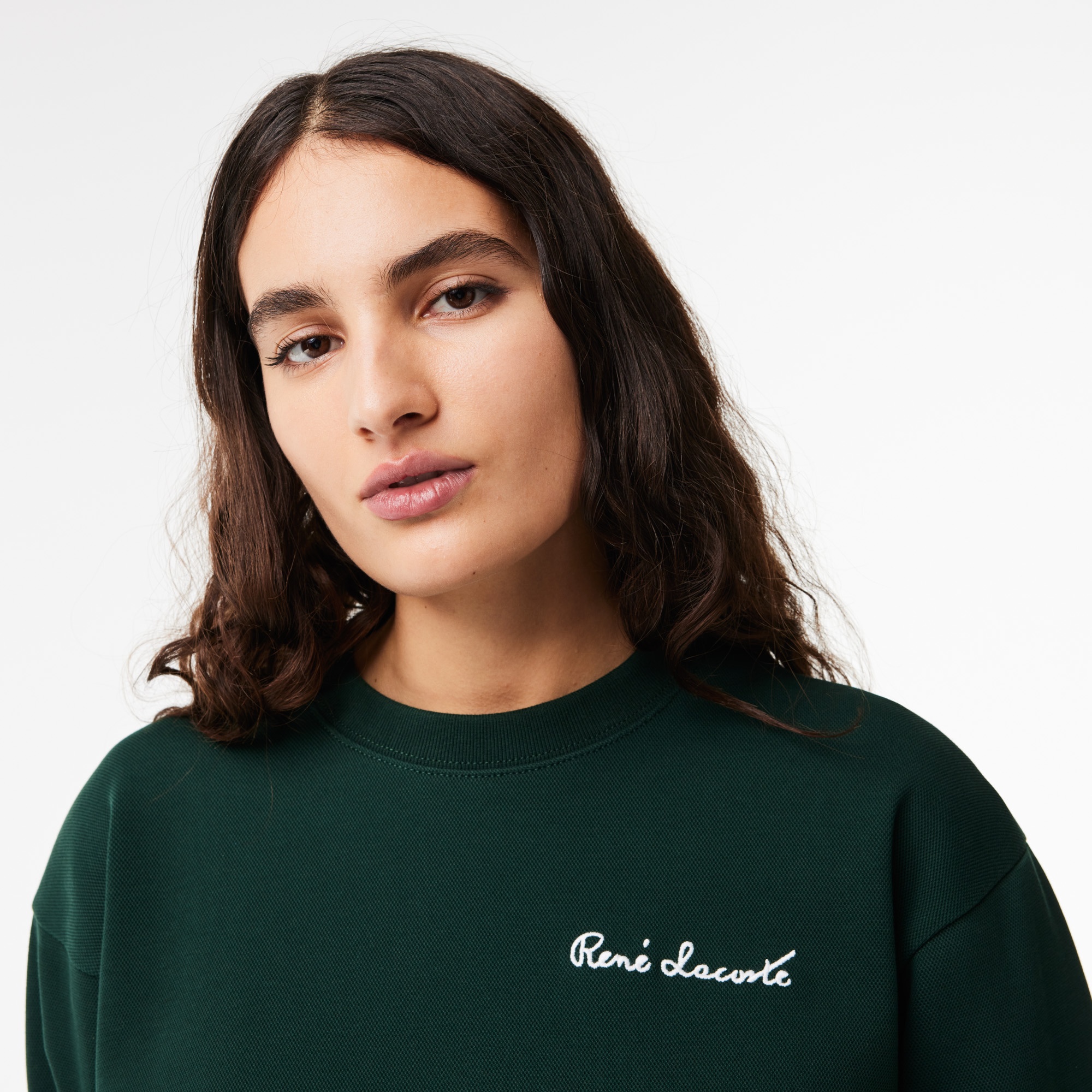 Lacoste Kadın Bisiklet Yaka Yeşil Sweatshirt