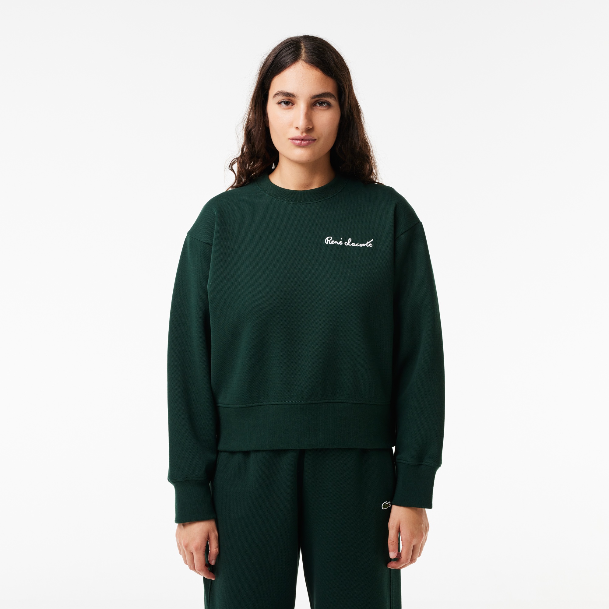 Lacoste Kadın Bisiklet Yaka Yeşil Sweatshirt