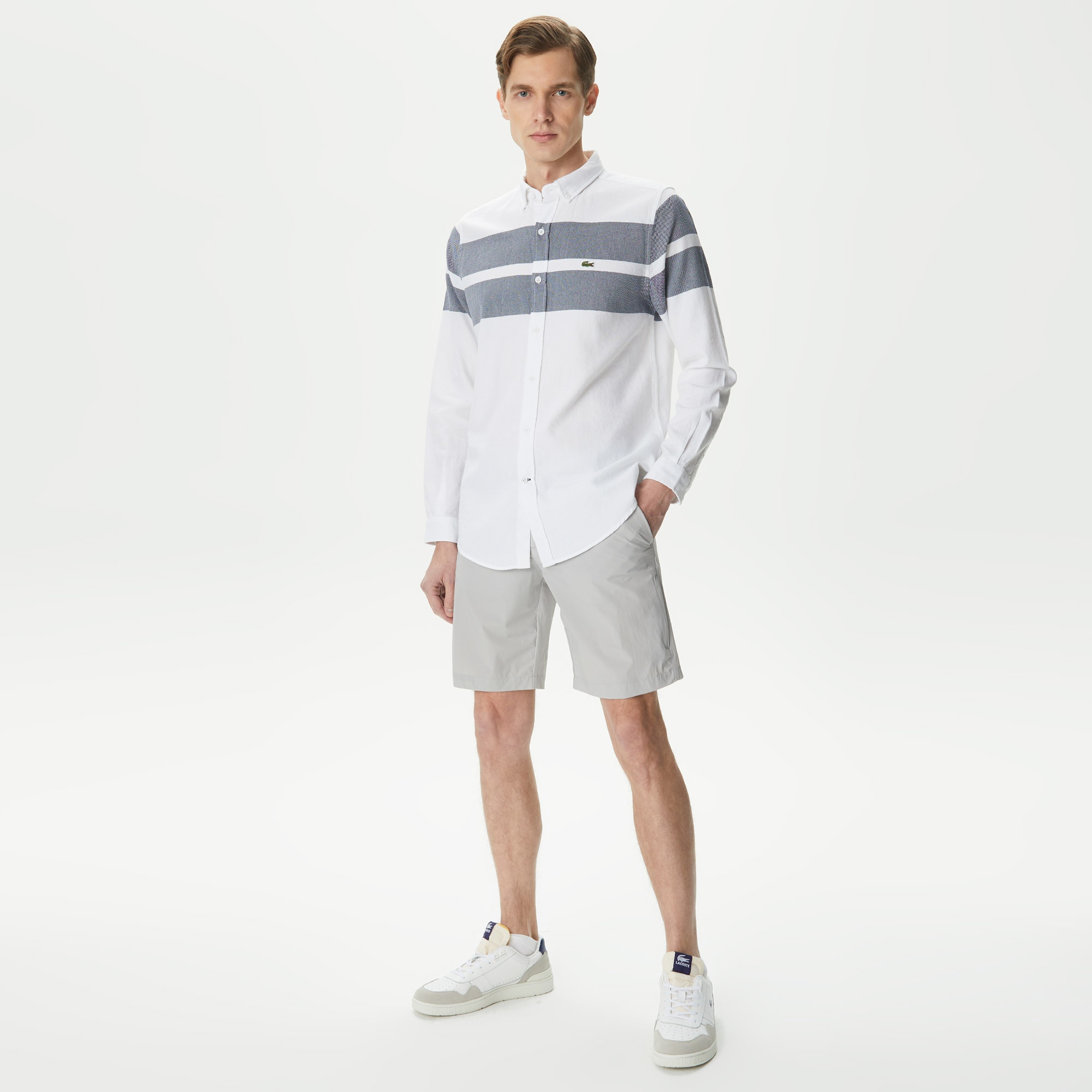 Lacoste Erkek Slim Fit Gri Bermuda