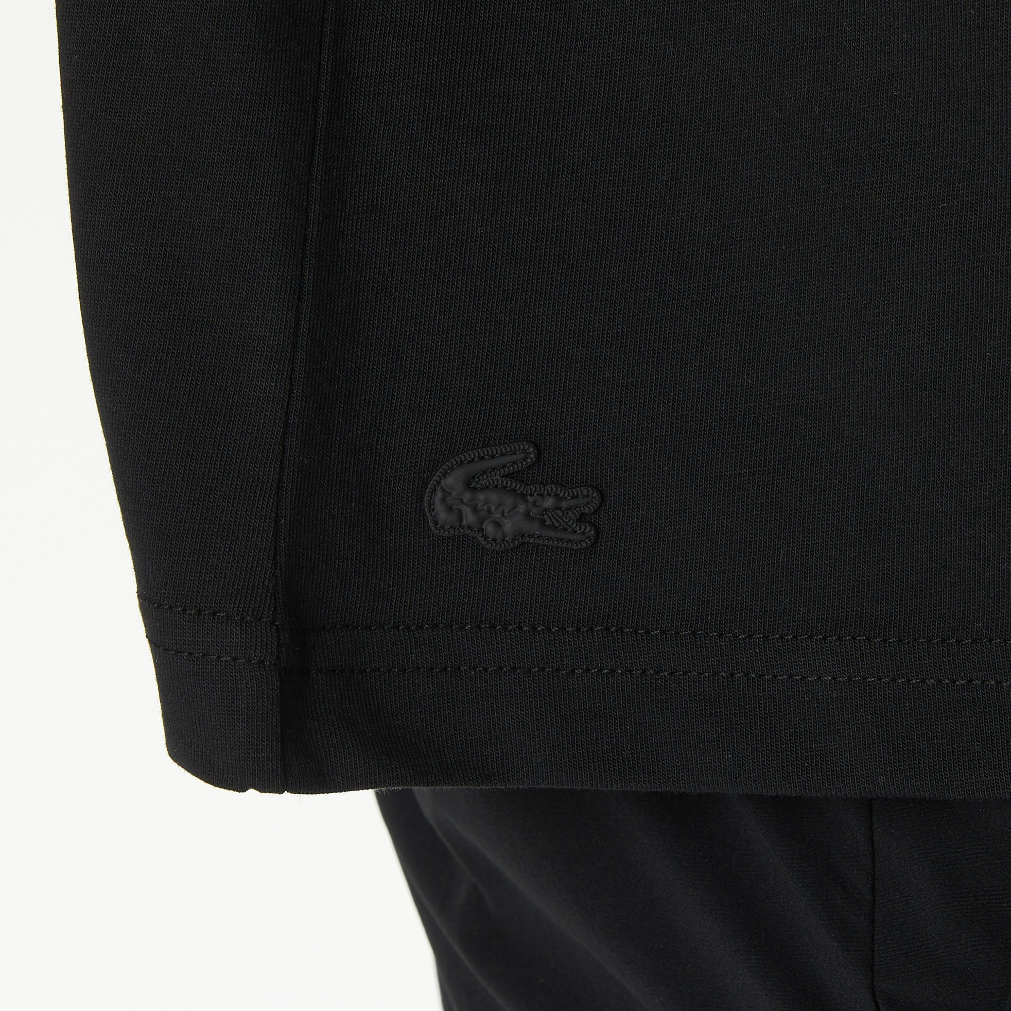 Lacoste Erkek Relaxed Fit Bisiklet Yaka Baskılı Siyah T-Shirt