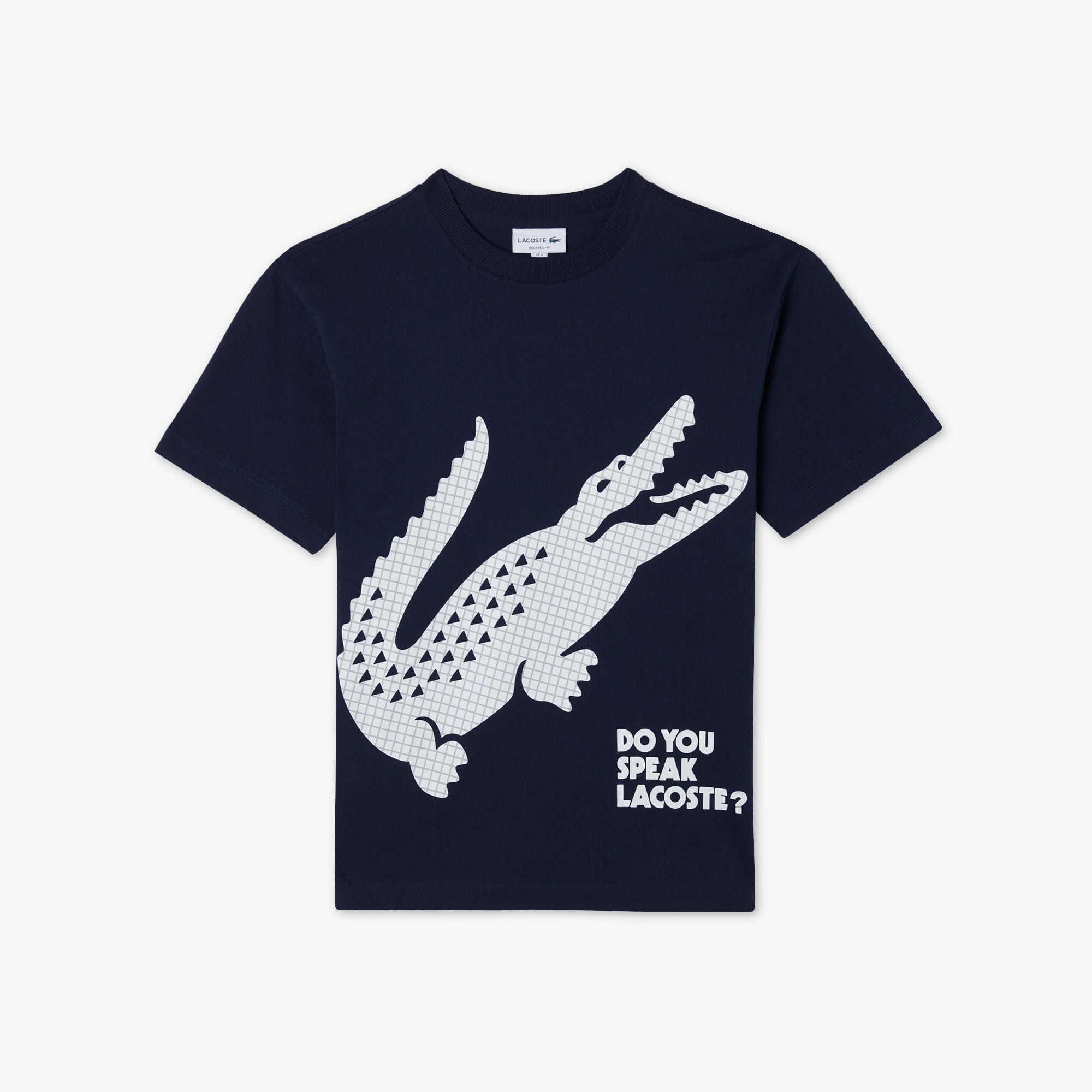 Lacoste Erkek Regular Fit Bisiklet Yaka Baskılı Lacivert T-Shirt