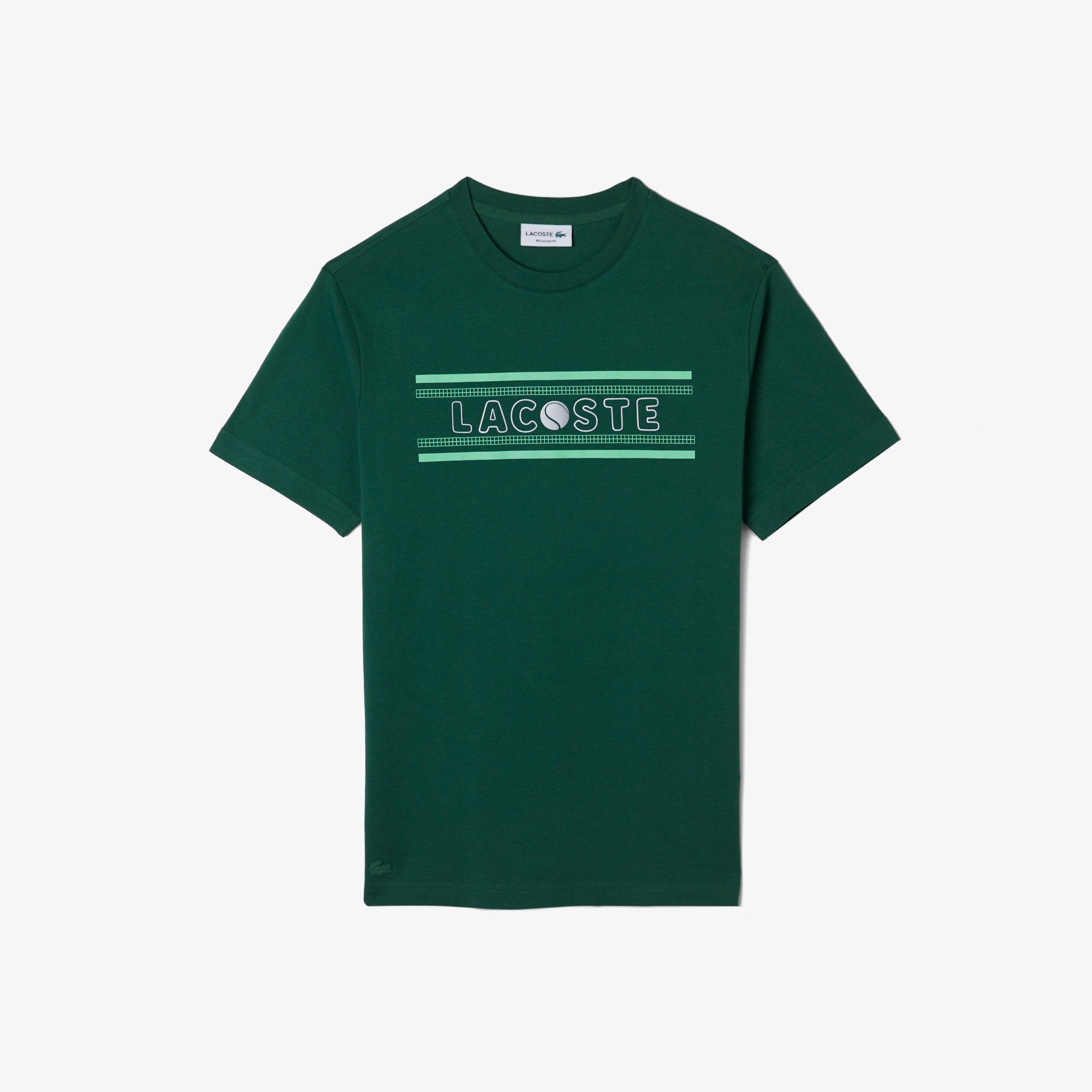 Lacoste Erkek Regular Fit Bisiklet Yaka Baskılı Yeşil T-Shirt