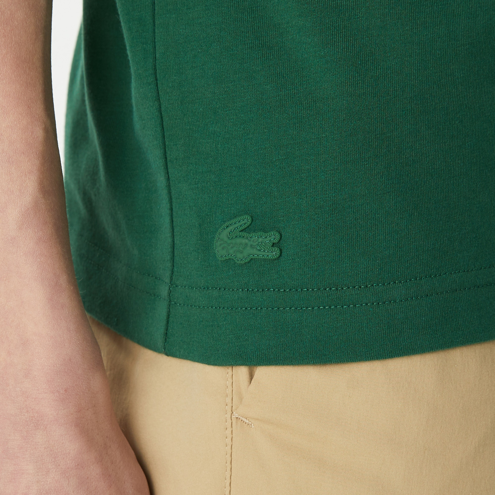 Lacoste Erkek Regular Fit Bisiklet Yaka Baskılı Yeşil T-Shirt