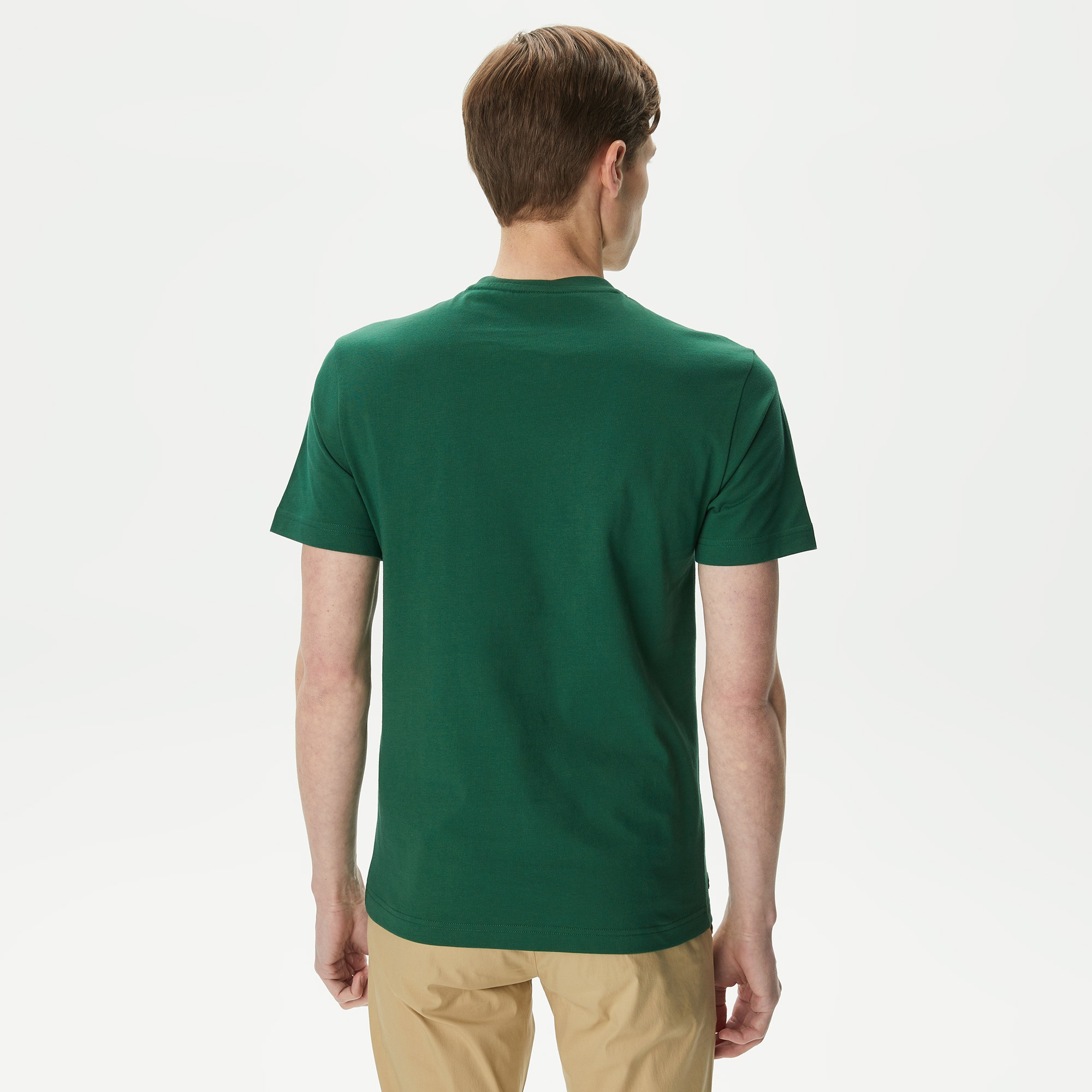Lacoste Erkek Regular Fit Bisiklet Yaka Baskılı Yeşil T-Shirt