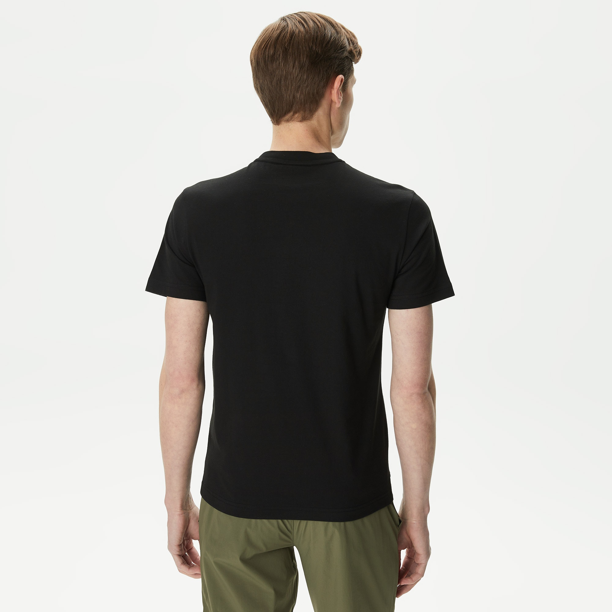 Lacoste Erkek Regular Fit Bisiklet Yaka Baskılı Siyah T-Shirt