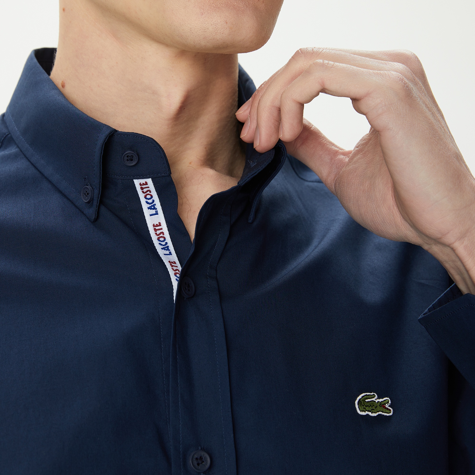 Lacoste Erkek Slim Fit Lacivert Gömlek