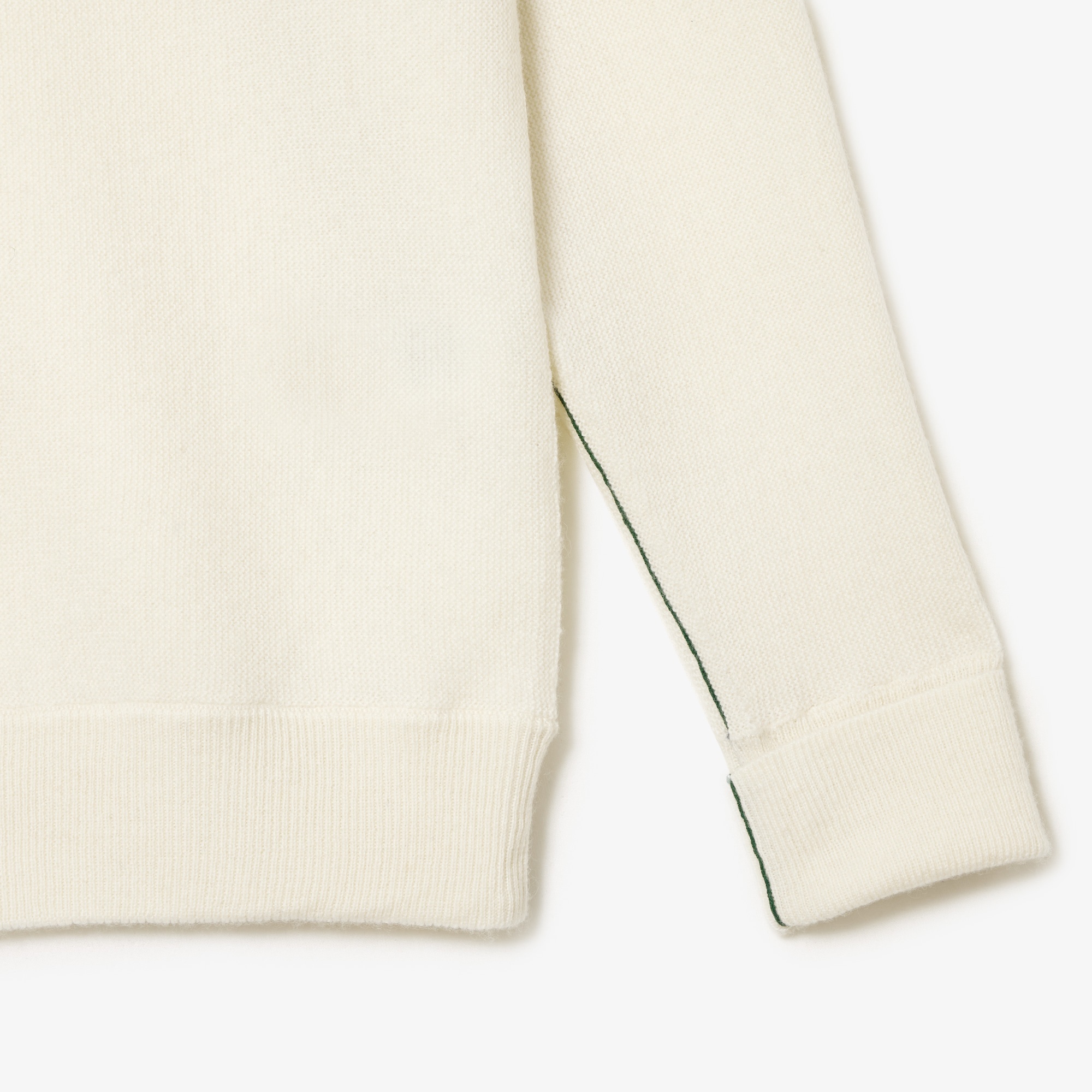 Lacoste Kadın Relaxed Fit Bisiklet Yaka Yün Krem Triko