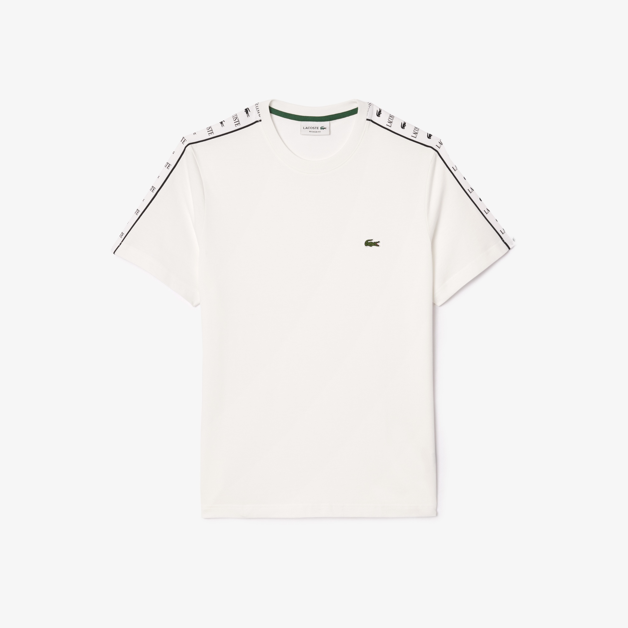 Lacoste Erkek Regular Fit Bisiklet Yaka Baskılı Beyaz T-Shirt