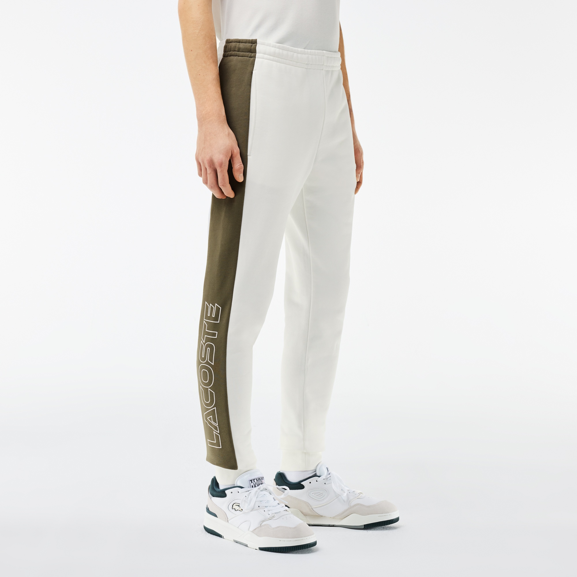 Lacoste Erkek Tapered Fit Renk Bloklu Krem Eşofman Altı