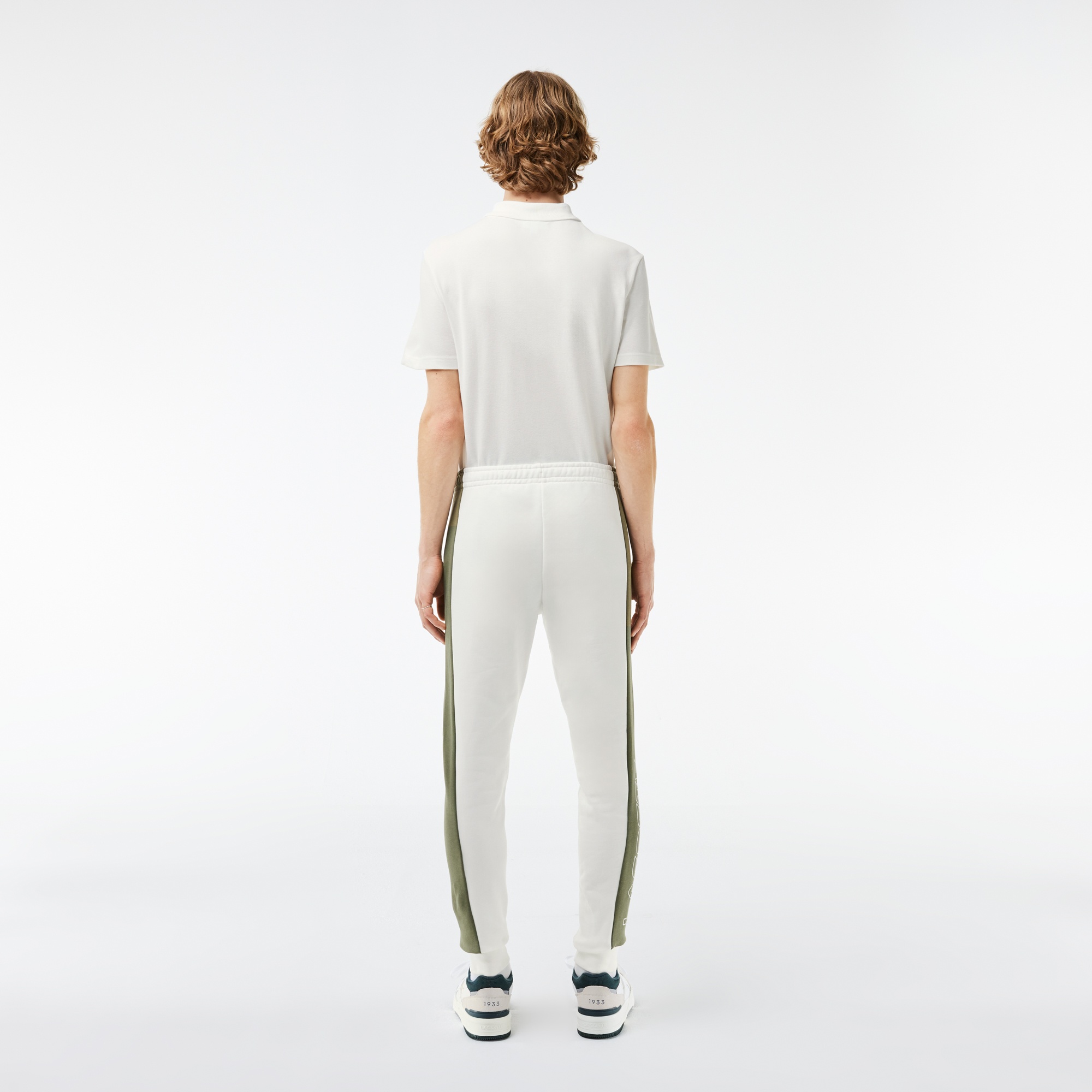 Lacoste Erkek Tapered Fit Renk Bloklu Krem Eşofman Altı