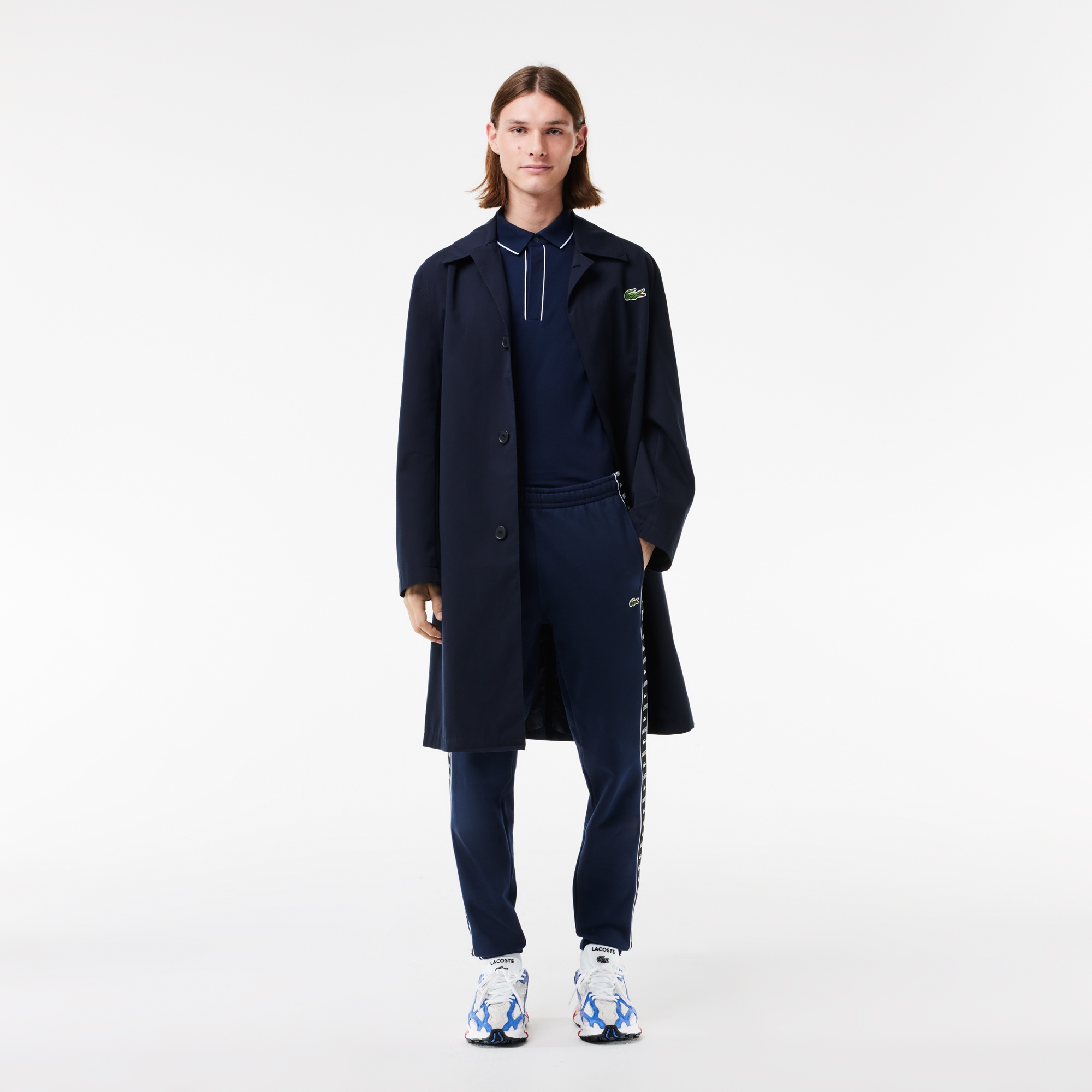 Lacoste Erkek Tapered Fit Baskılı Lacivert Eşofman Altı