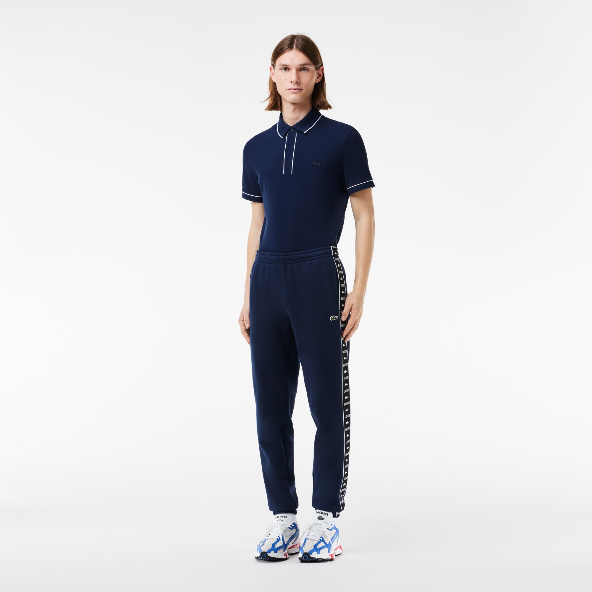Lacoste Erkek Tapered Fit Baskılı Lacivert Eşofman Altı