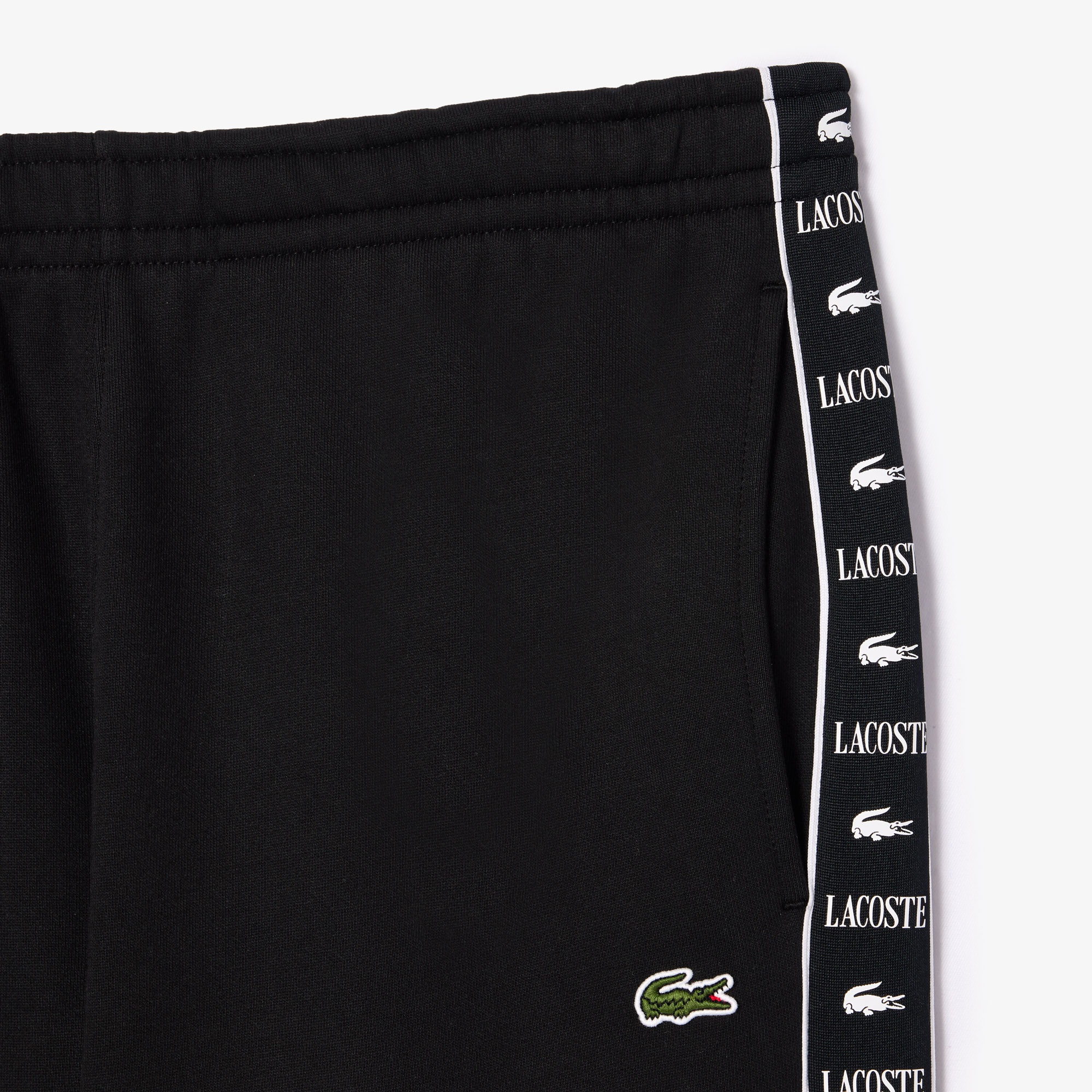 Lacoste Erkek Tapered Fit Baskılı Siyah Eşofman Altı