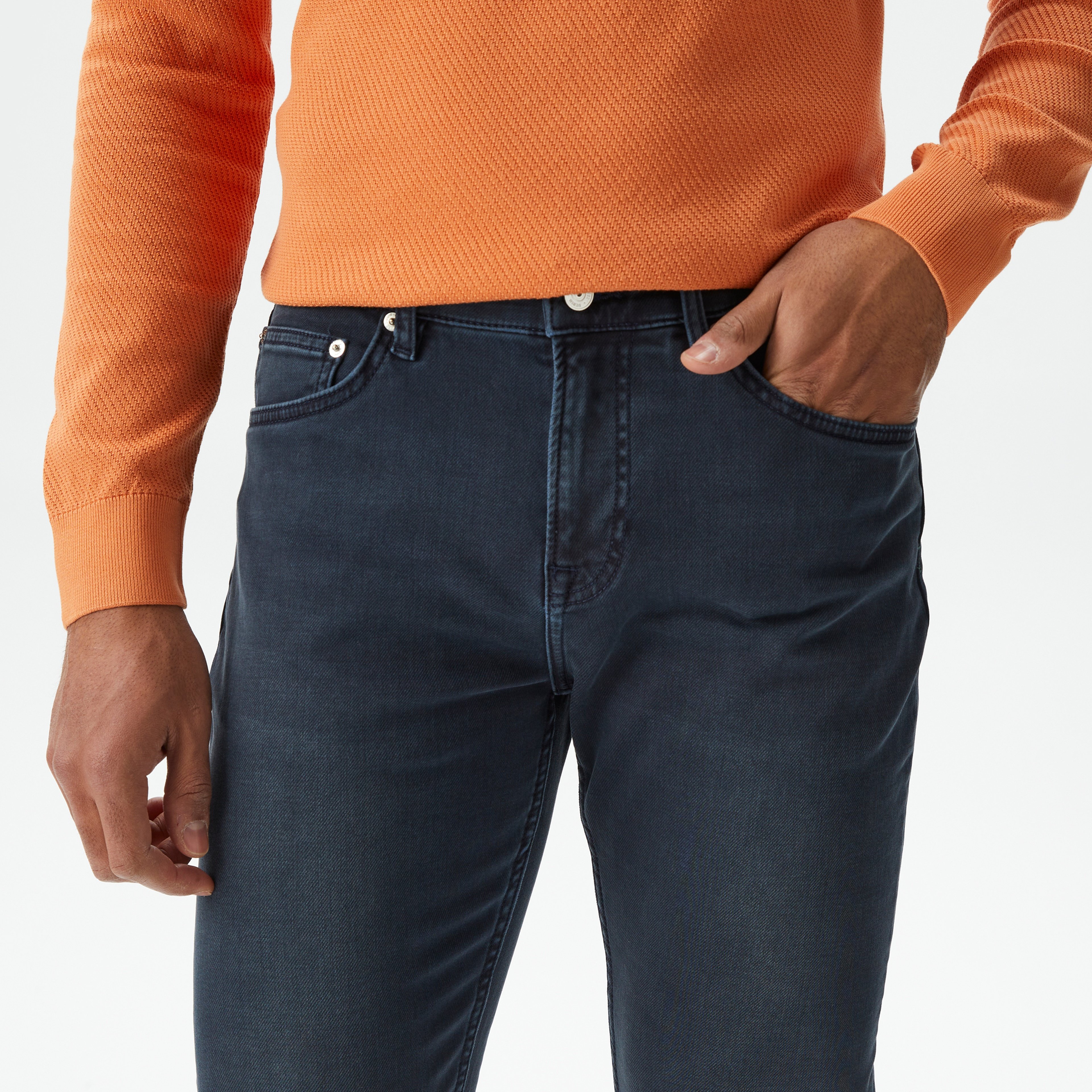 Erkek Slim Fit Mavi Jean Pantolon