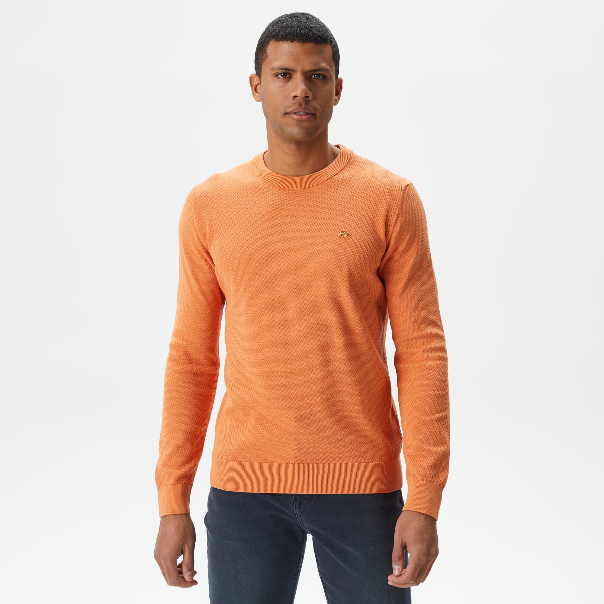 Lacoste Erkek Regular Fit Bisiklet Yaka Turuncu Kazak