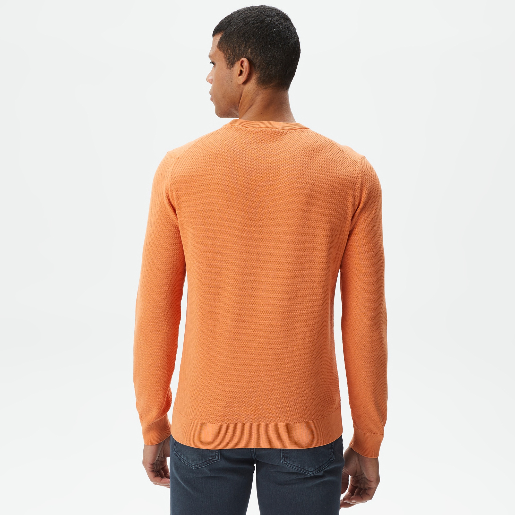 Lacoste Erkek Regular Fit Bisiklet Yaka Turuncu Kazak