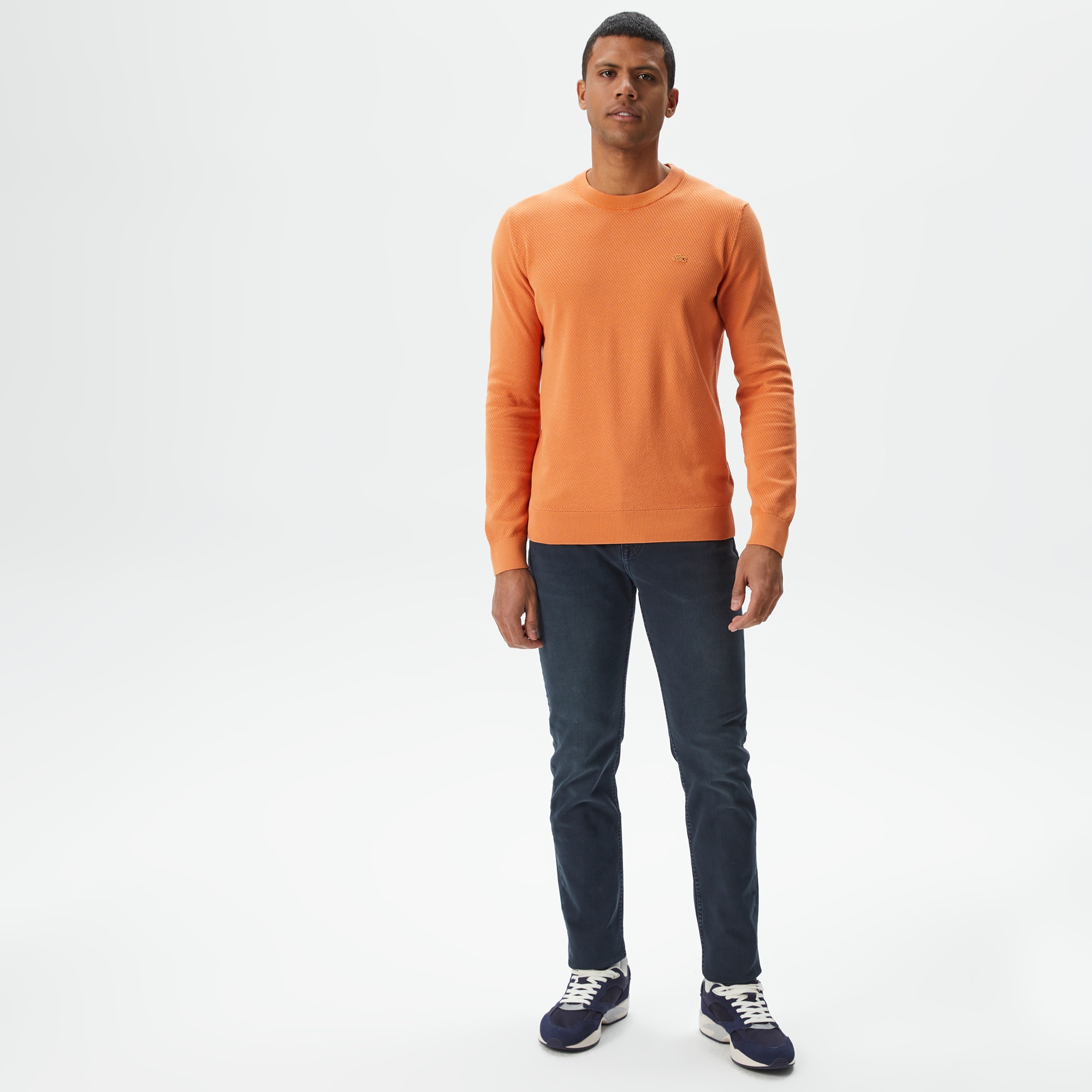 Lacoste Erkek Regular Fit Bisiklet Yaka Turuncu Kazak