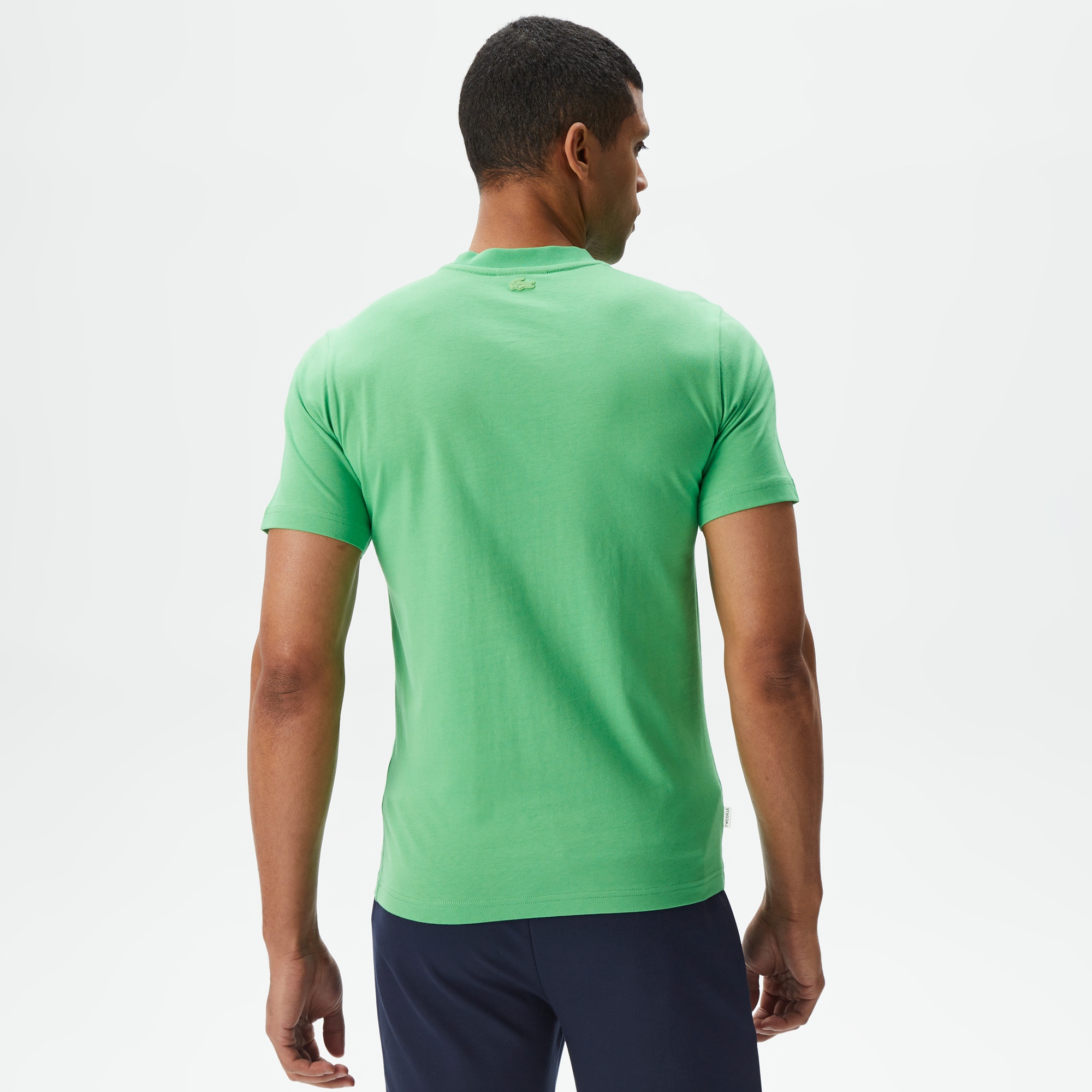 Lacoste Erkek Slim Fit Bisiklet Yaka Baskılı Yeşil T-Shirt