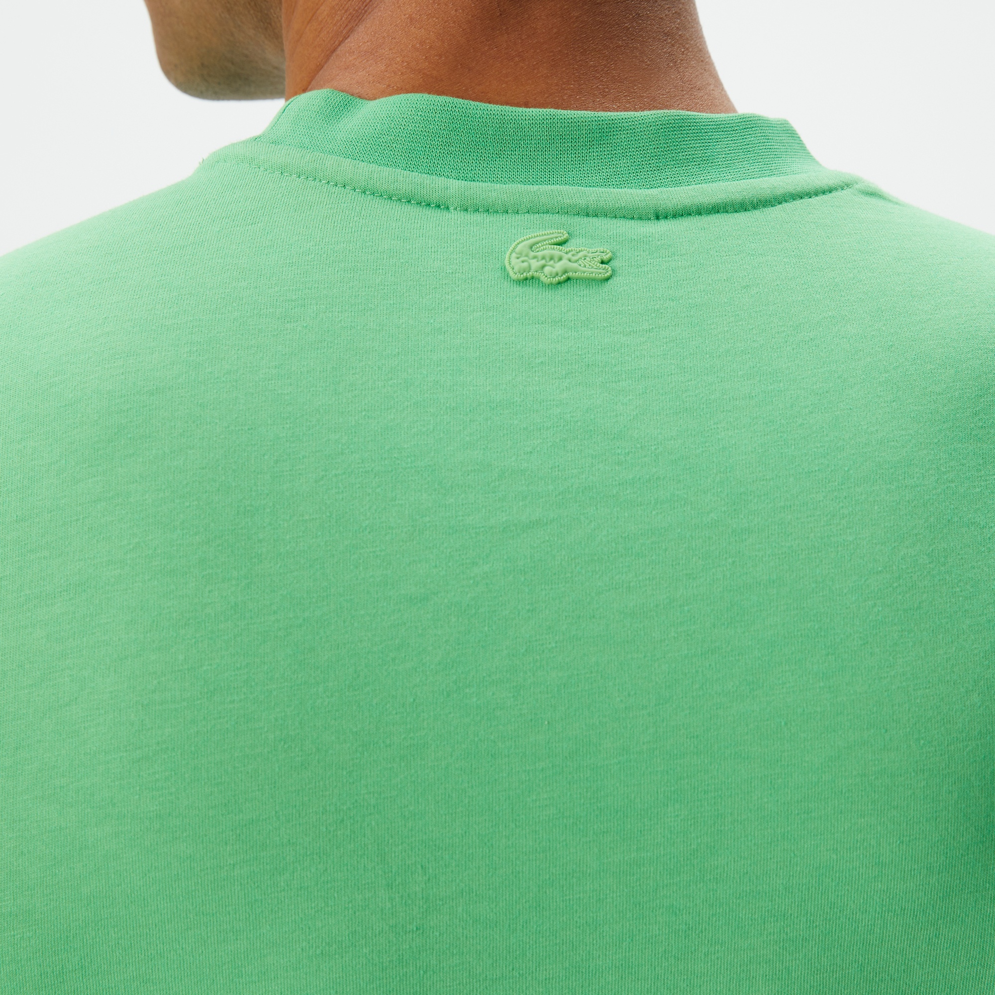 Lacoste Erkek Slim Fit Bisiklet Yaka Baskılı Yeşil T-Shirt