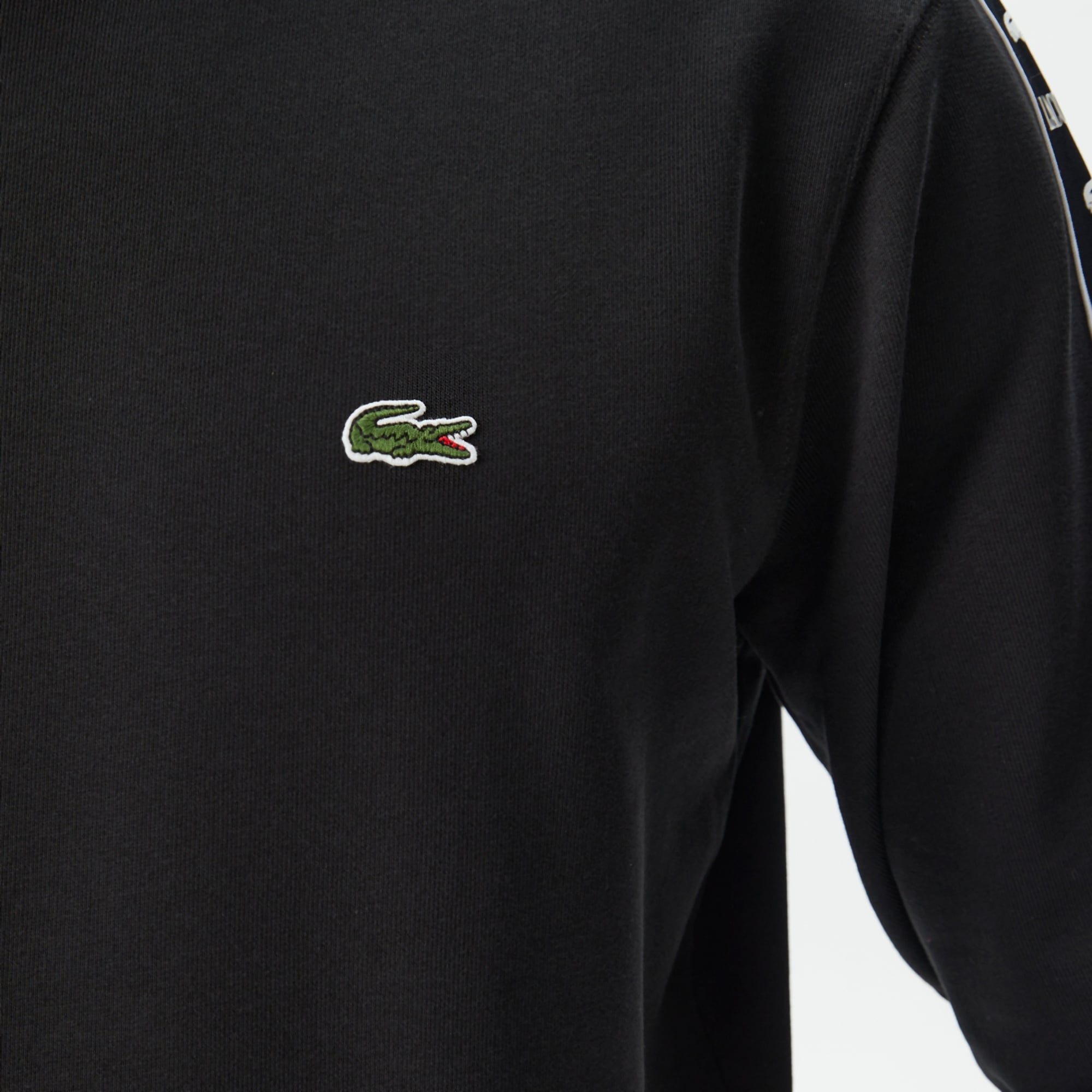 Lacoste Erkek Classic Fit Bisiklet Yaka Baskılı Siyah Sweatshirt