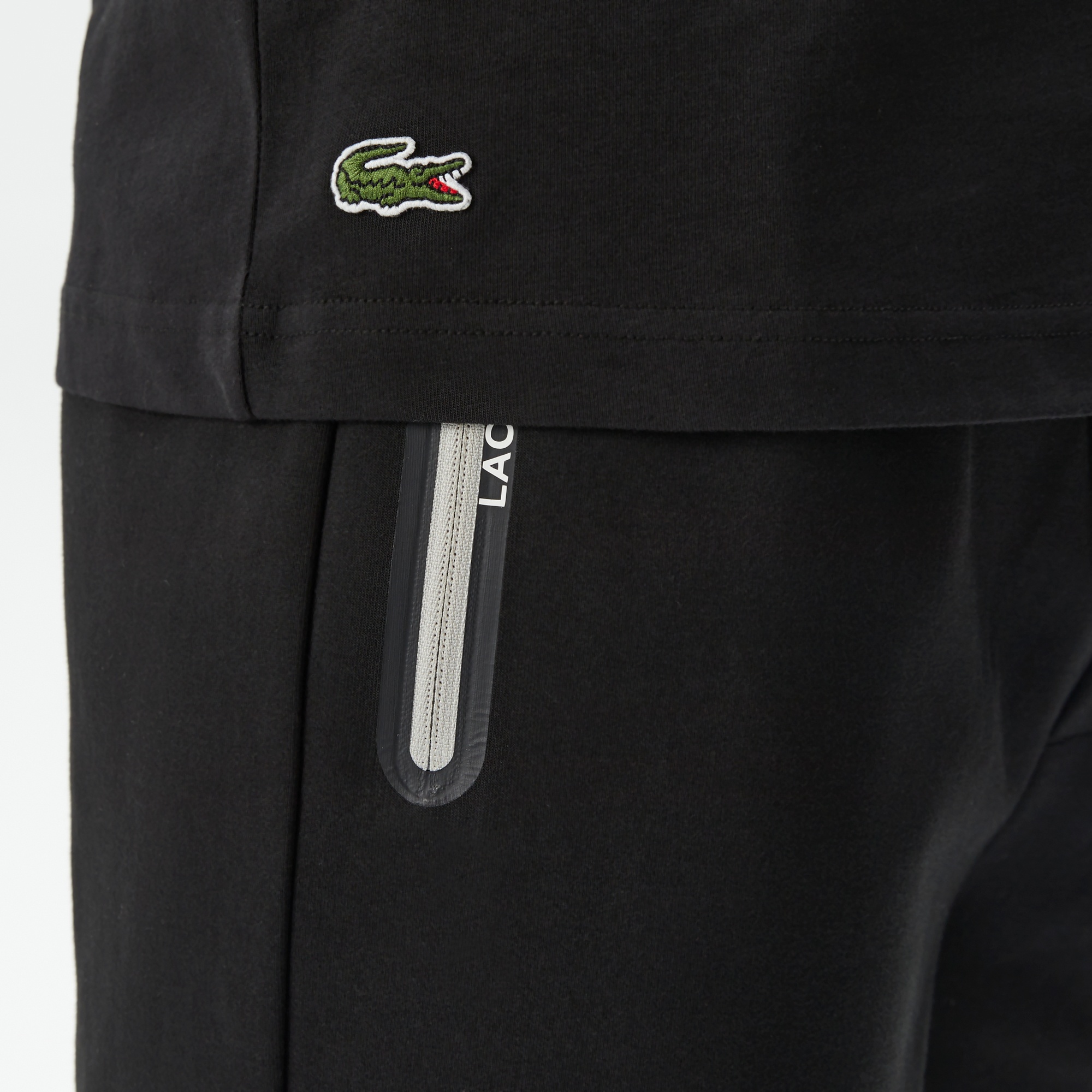 Lacoste Erkek Relaxed Fit Bisiklet Yaka Baskılı Siyah T-Shirt