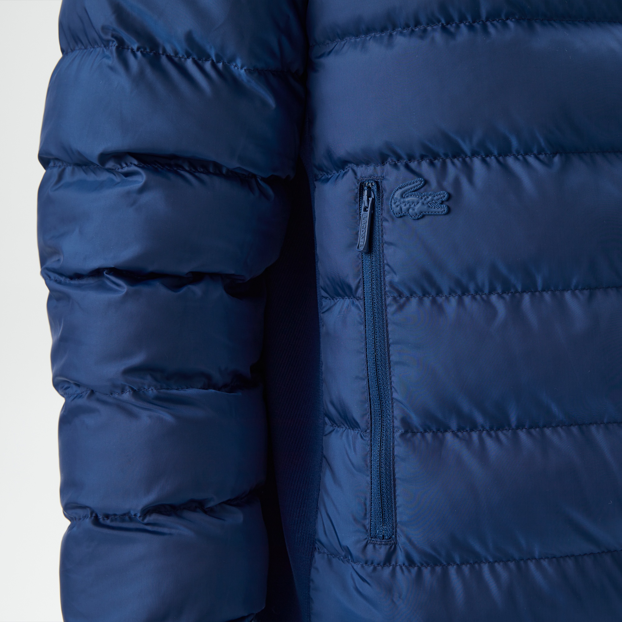 Lacoste Erkek Hakim Yaka Kapitone Lacivert Mont