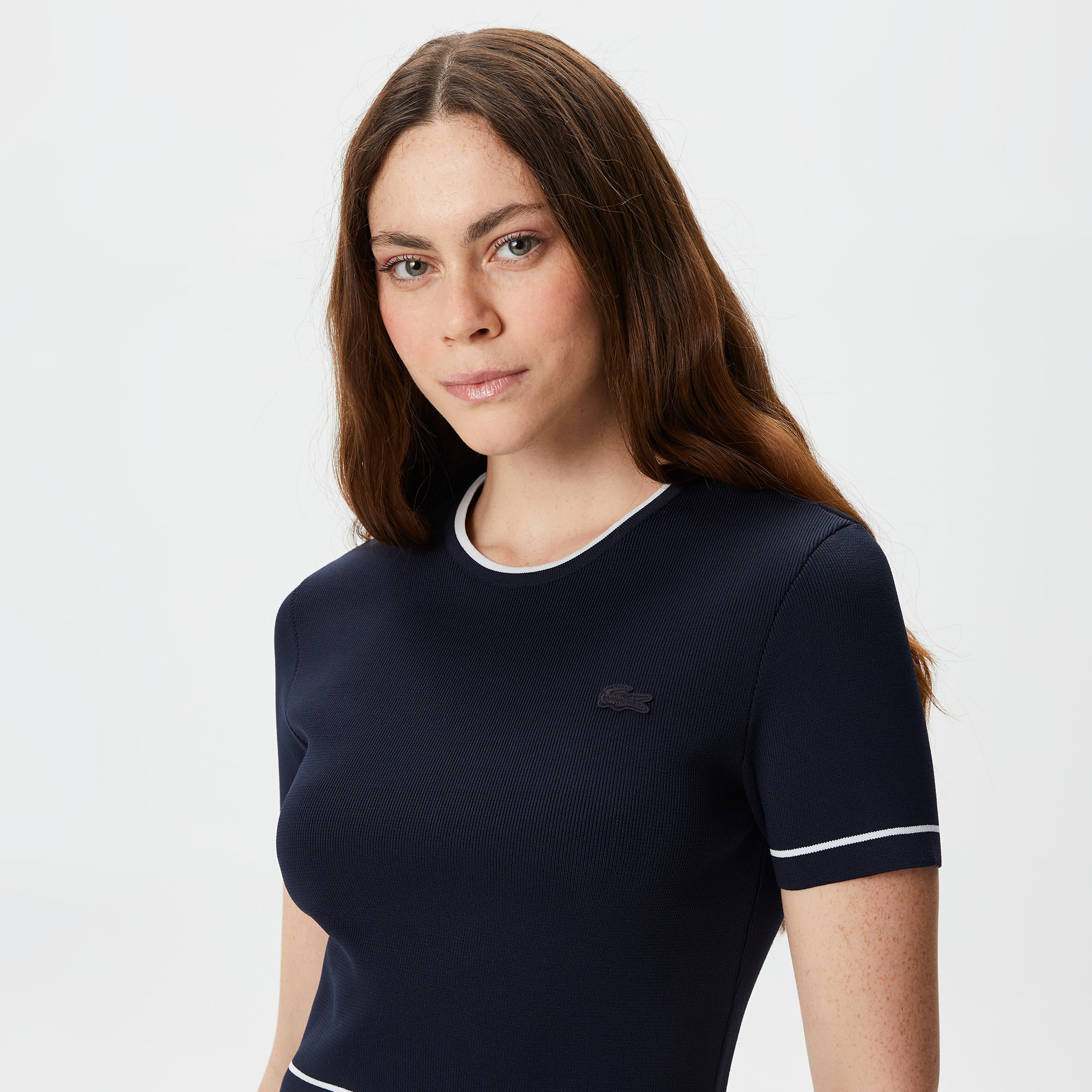 Lacoste Kadın Flare Fit Lacivert Elbise